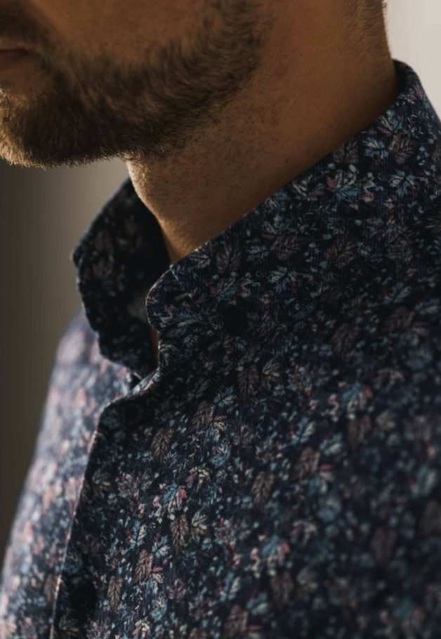 Hemd State of Art twillstof - donkerblauw/mintblauw