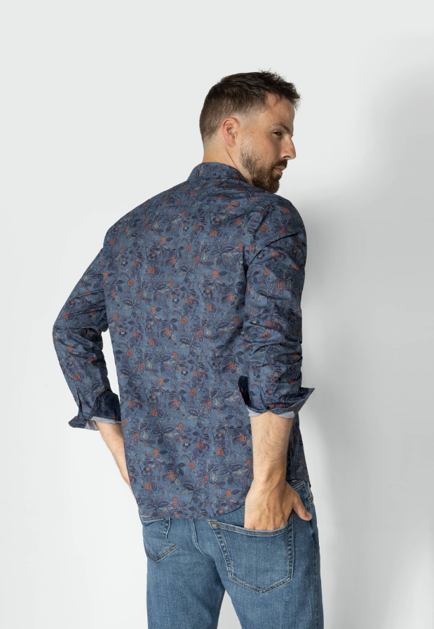 Hemd BlueFields - Pattern blue