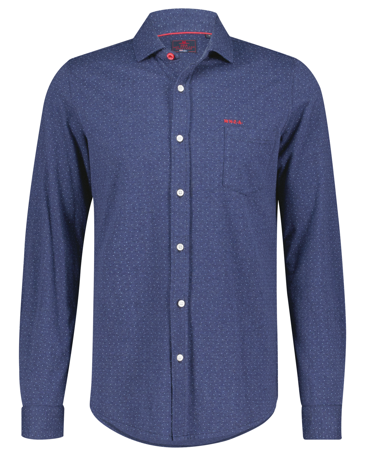 Hemd NZA pitch navy flanel blauw met stip