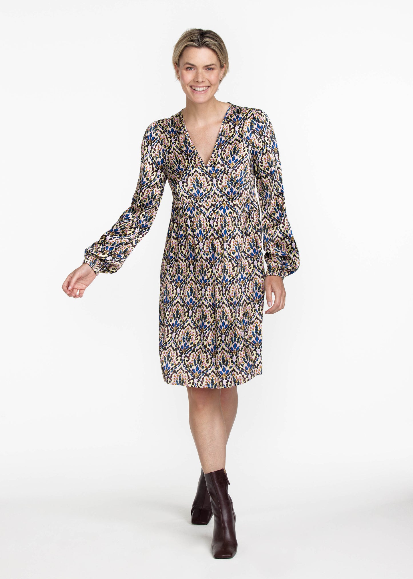 Jurk Tramontana Satin boho rhythm print