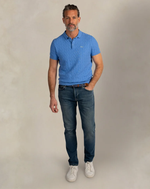 Polo N.Z.A. structuur - Cool blue