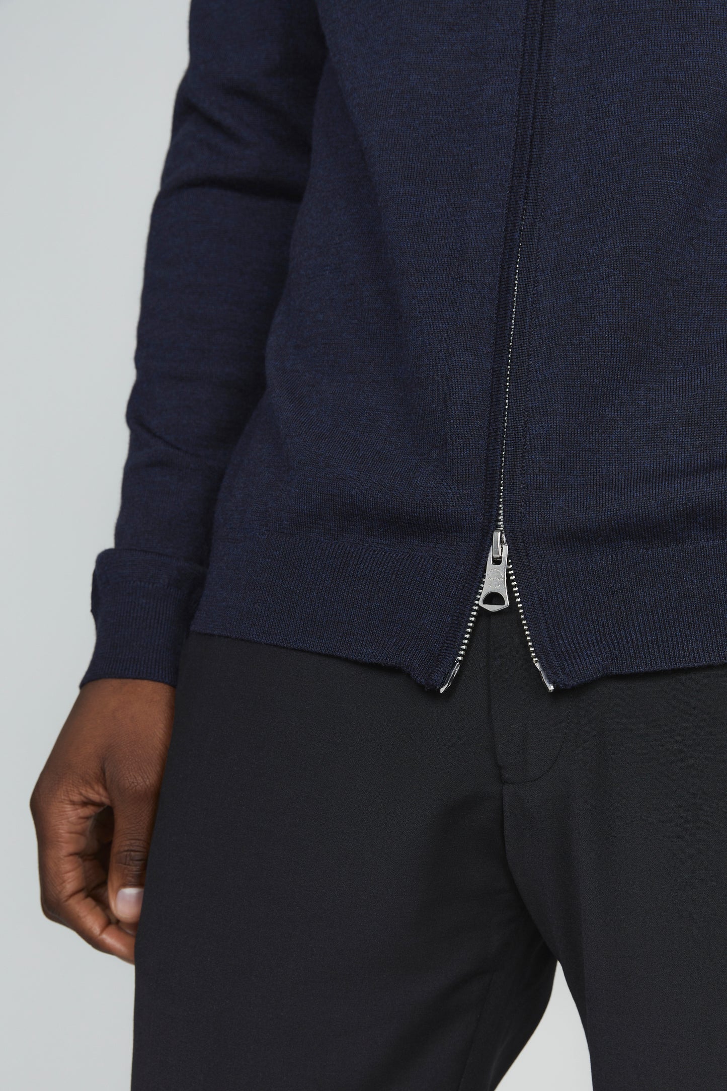 Cardigan Mason 100% merino Matinique - Dark navy melange