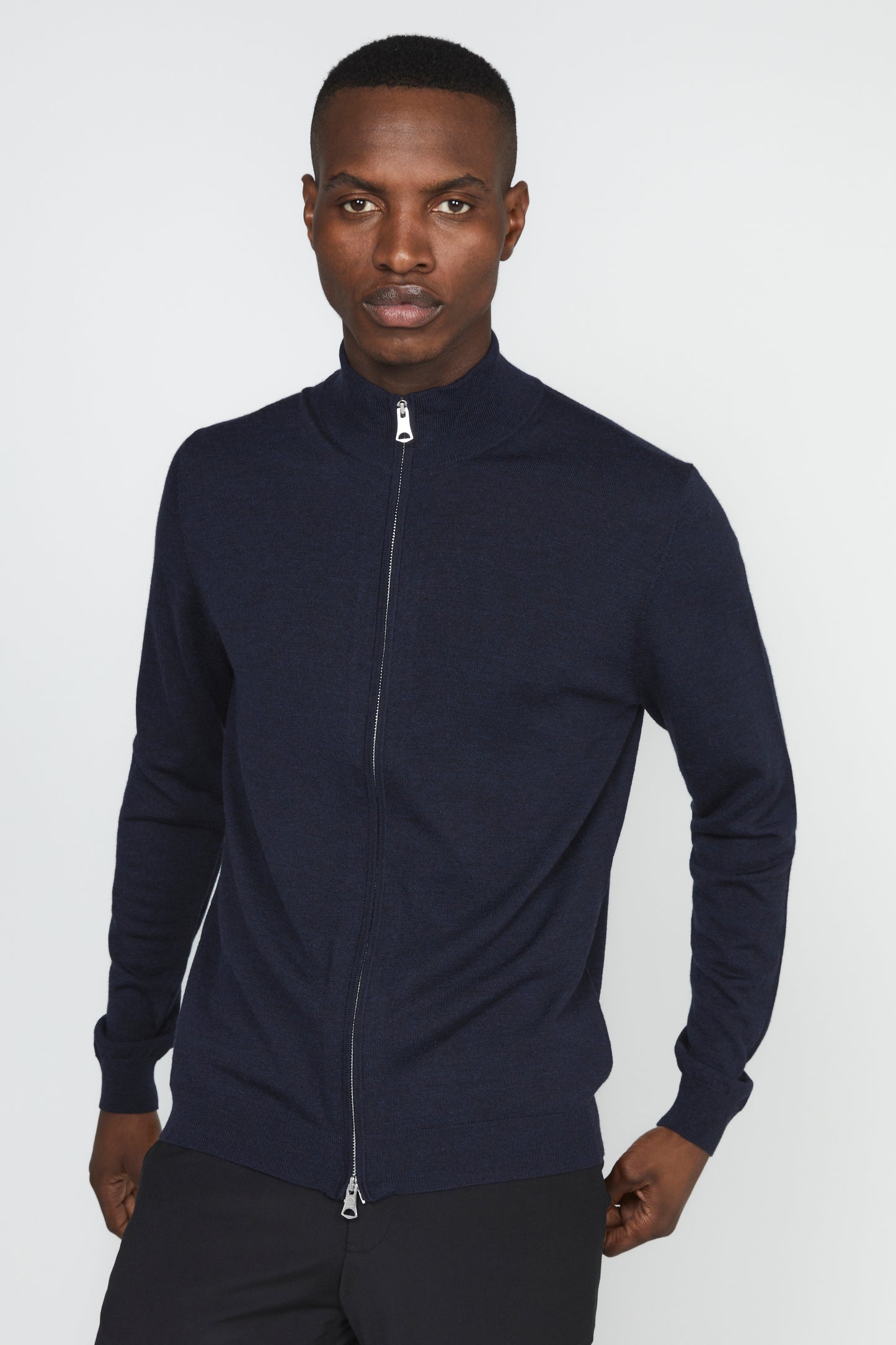 Cardigan Mason 100% merino Matinique - Dark navy melange