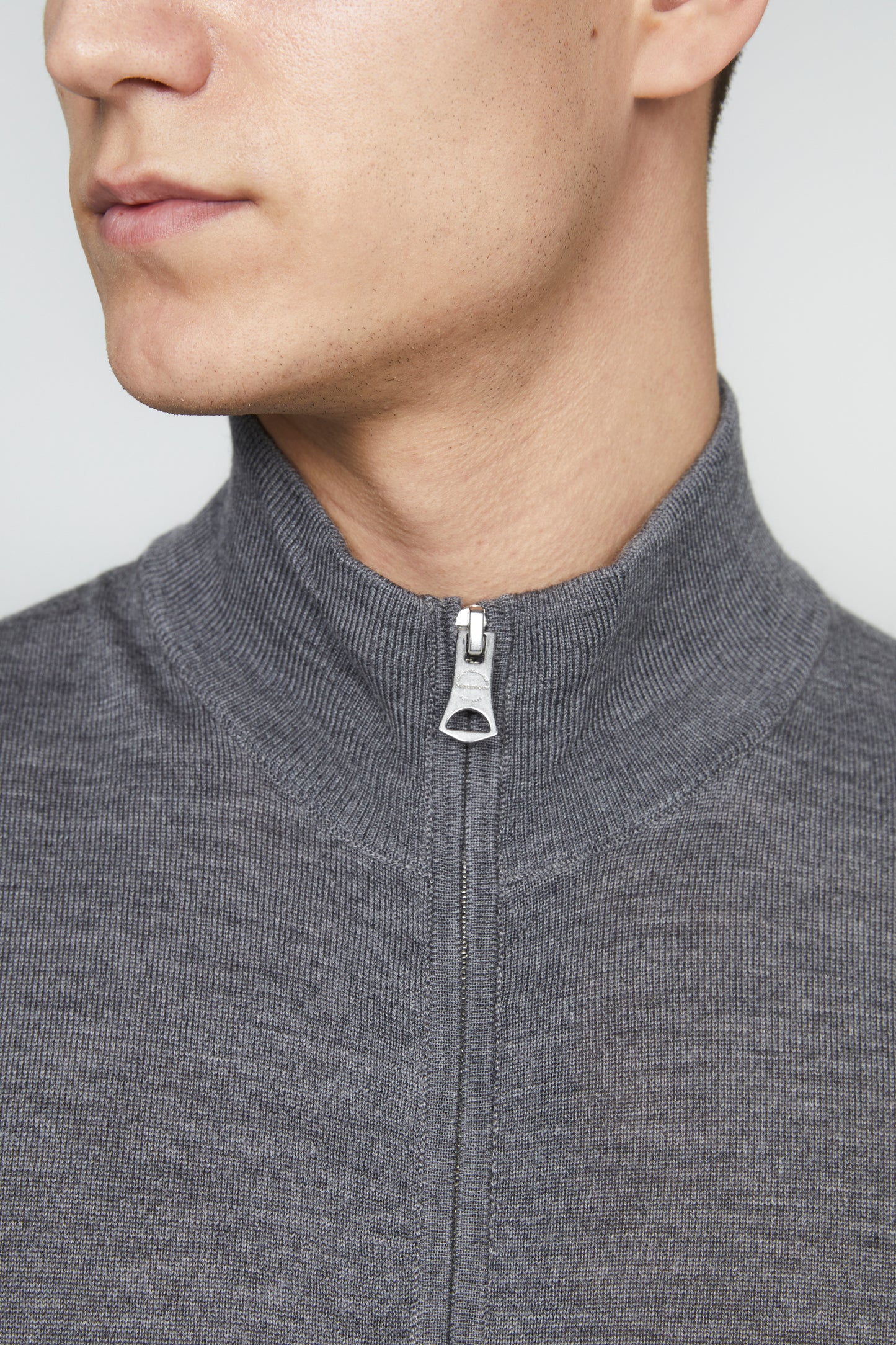 Cardigan Mason 100% merino Matinique - Medium Grey melange