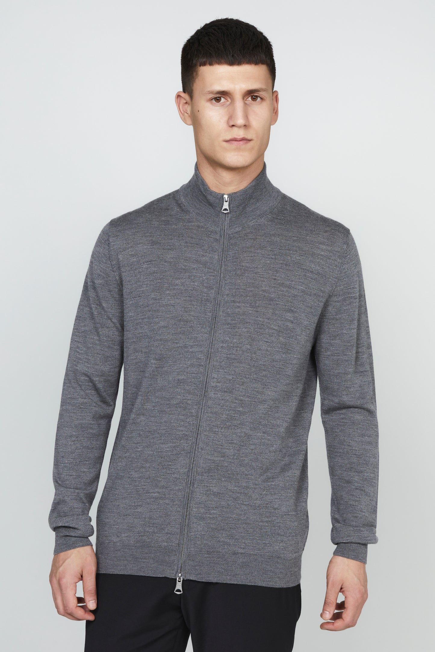 Cardigan Mason 100% merino Matinique - Medium Grey melange