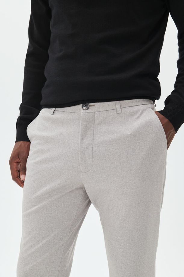 Broek Matinique Liam jersey pant - Light grey melange