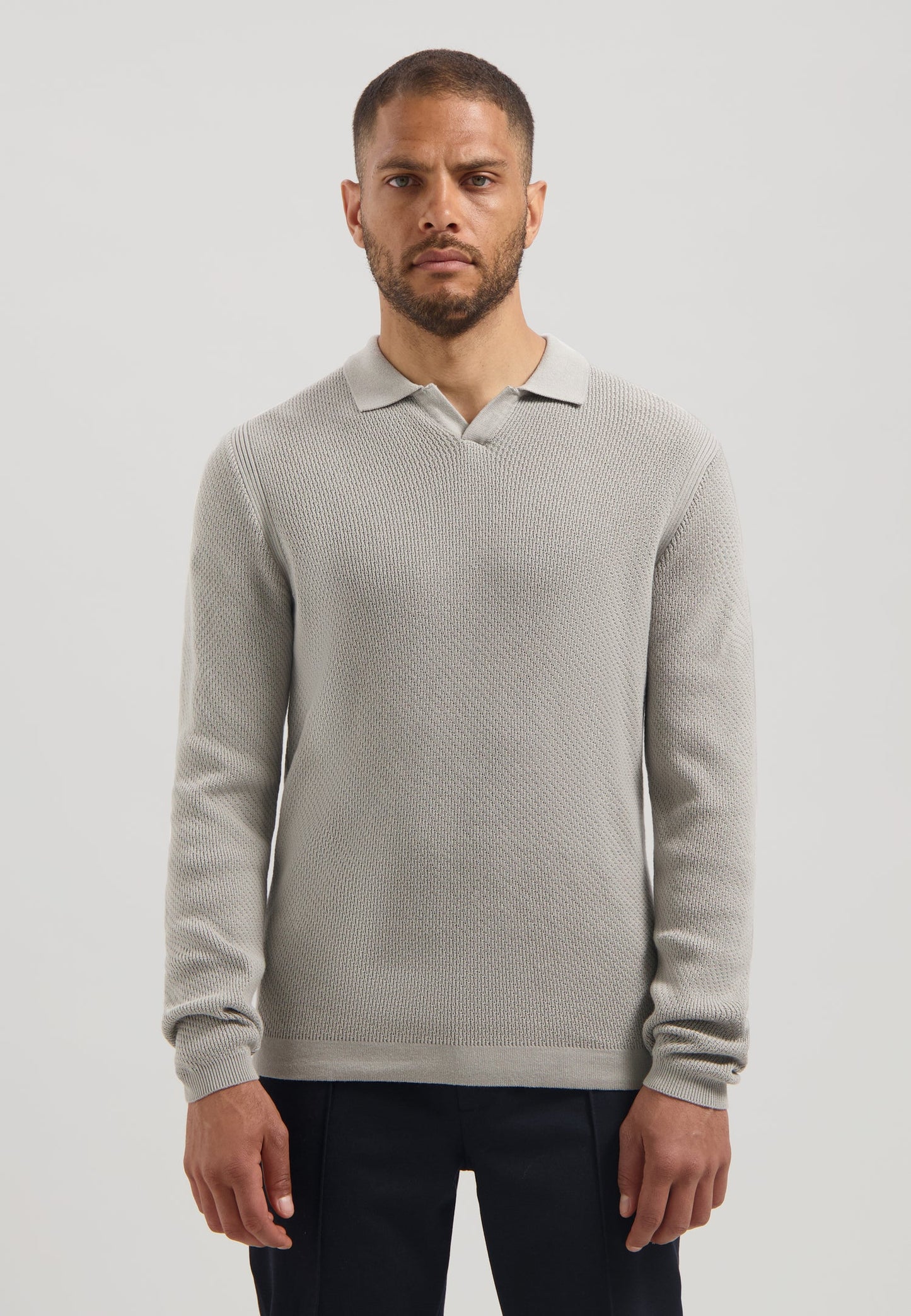 Trui Dstrezzed kostas longsleeve polo ghost grey