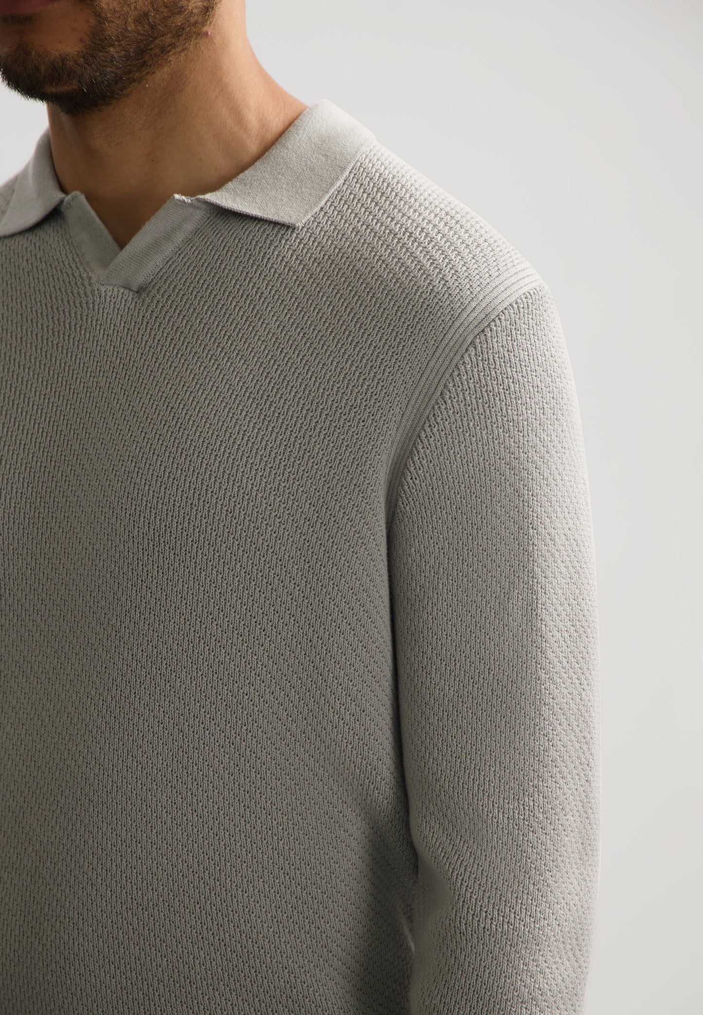 Trui Dstrezzed kostas longsleeve polo ghost grey