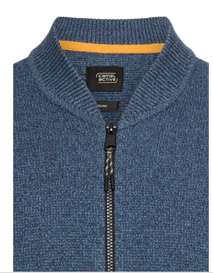 Cardigan Camel Active knitted jacket blauw