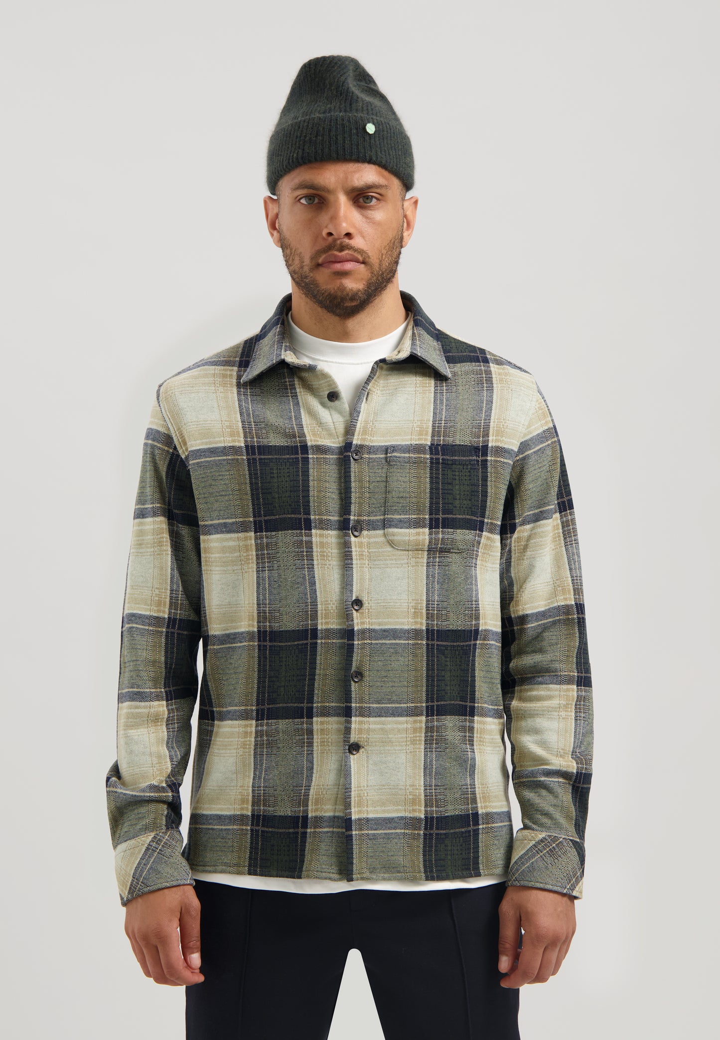 Overshirt Dstrezzed Gus flannel shirt dark army