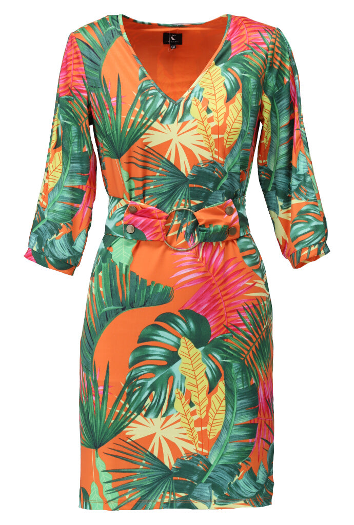 Jurk Kdesign Vhals jurk met design & open mouwen P984