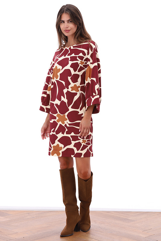 Jurk K-Design B300 met ronde hals & design - P046