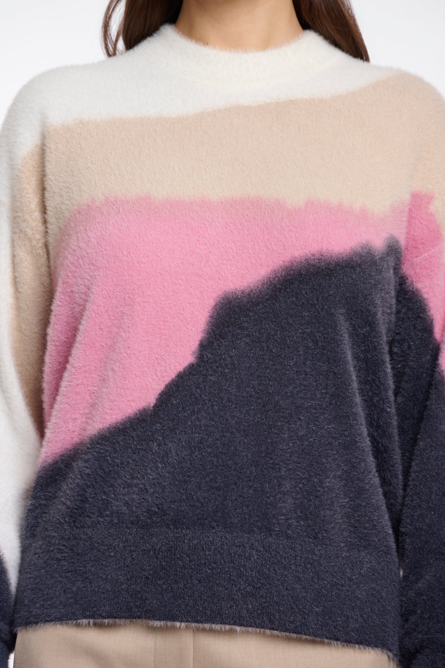 Trui Rino&Pelle Berdie round neck sweater - Pink watercolour