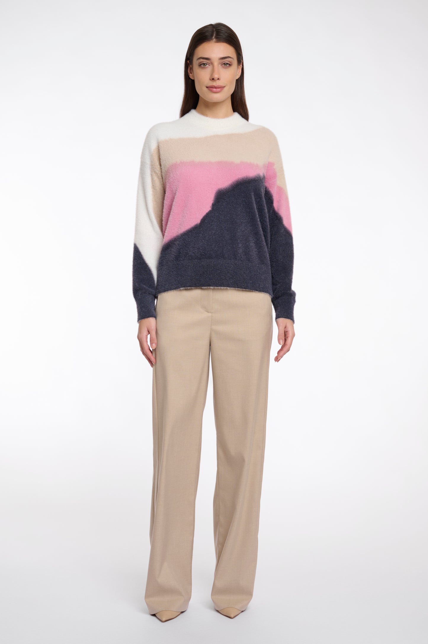 Trui Rino&Pelle Berdie round neck sweater - Pink watercolour