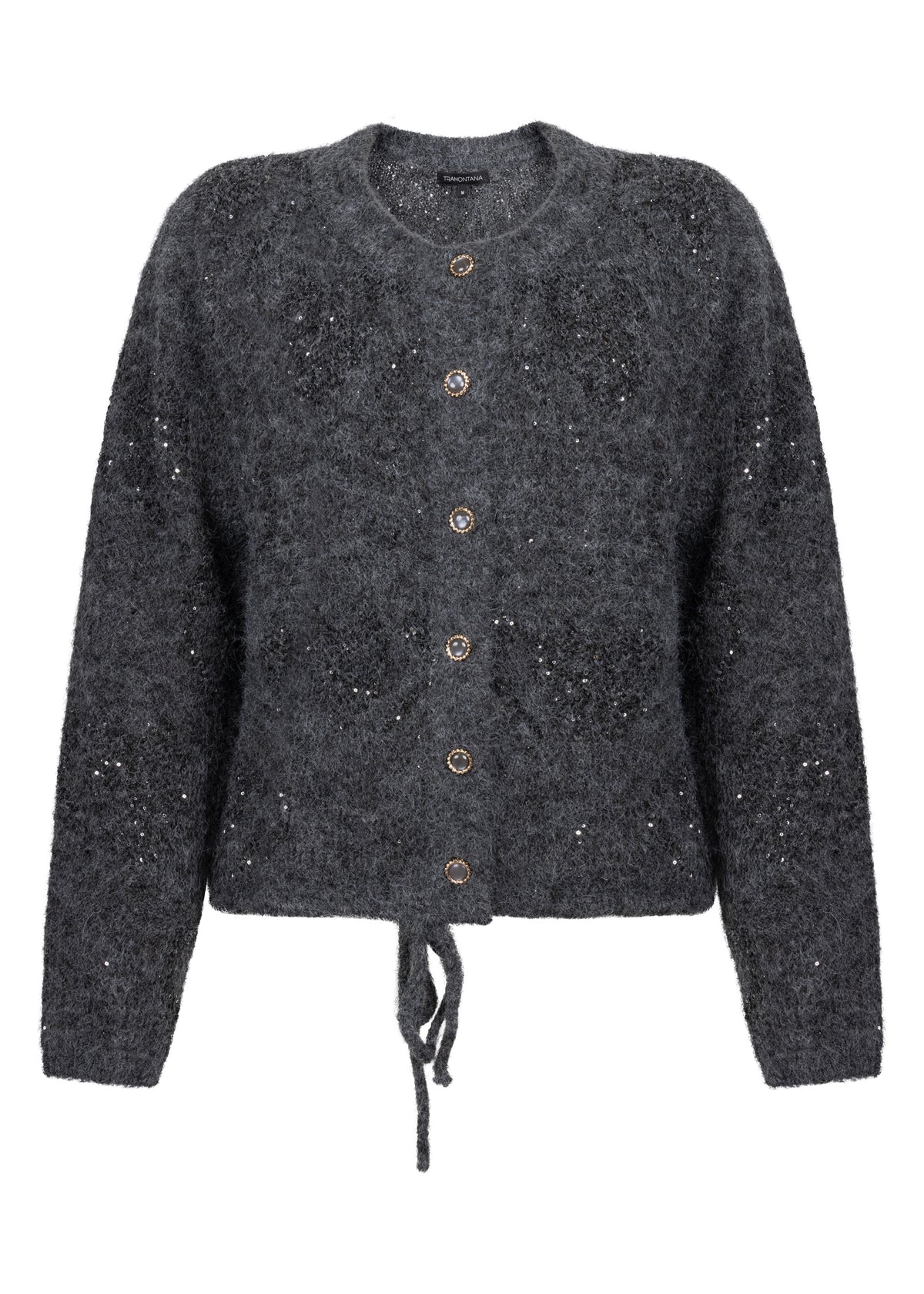 Cardigan Tramontana sequin pattern - Graphite melange