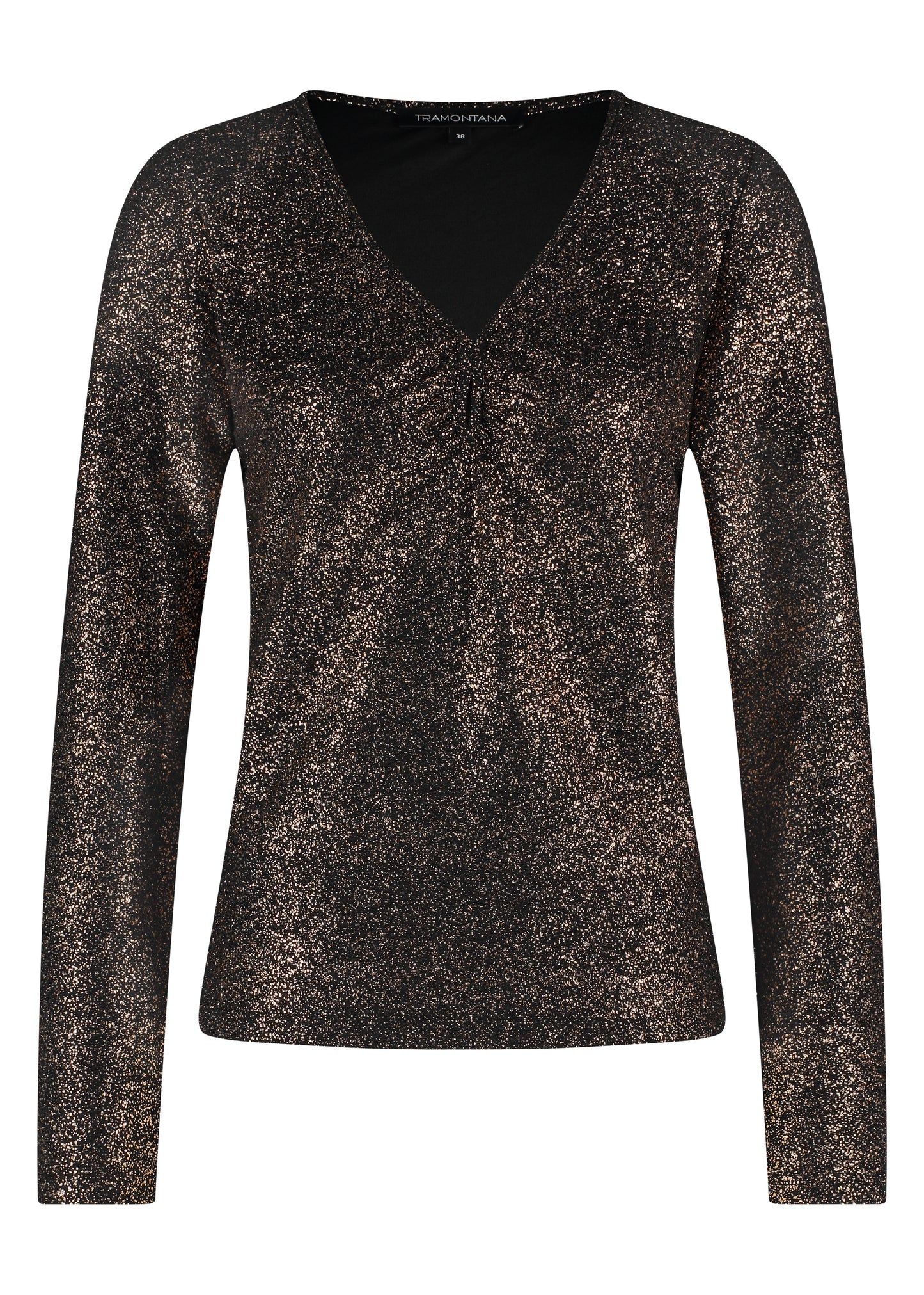 Blouse Tramontana V-neck - Gold sparkle