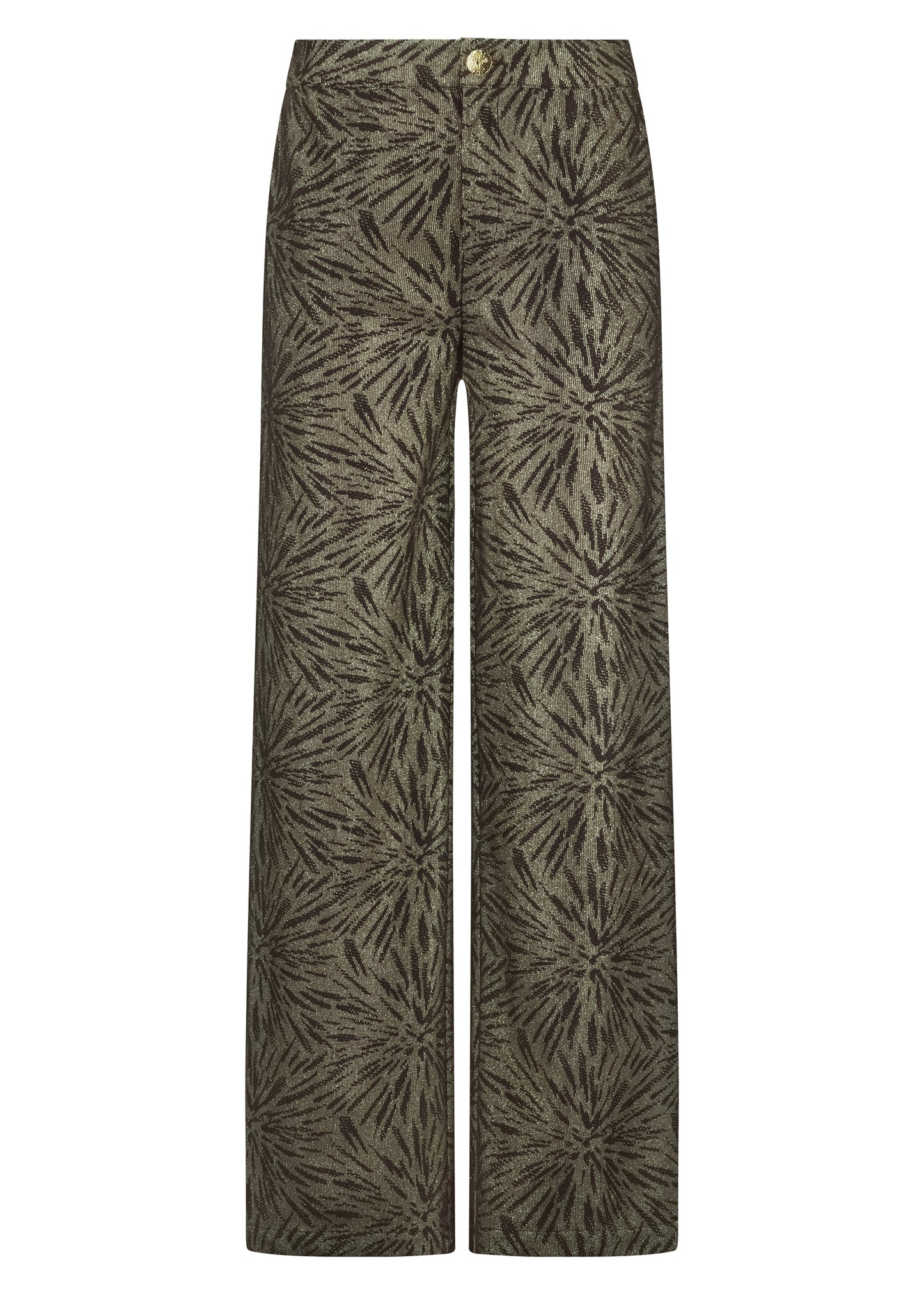Broek Tramontana wide leg trousers sparkling pattern black