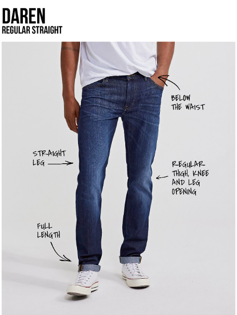 Jeans Lee Daren zip fly - Indigo vintage