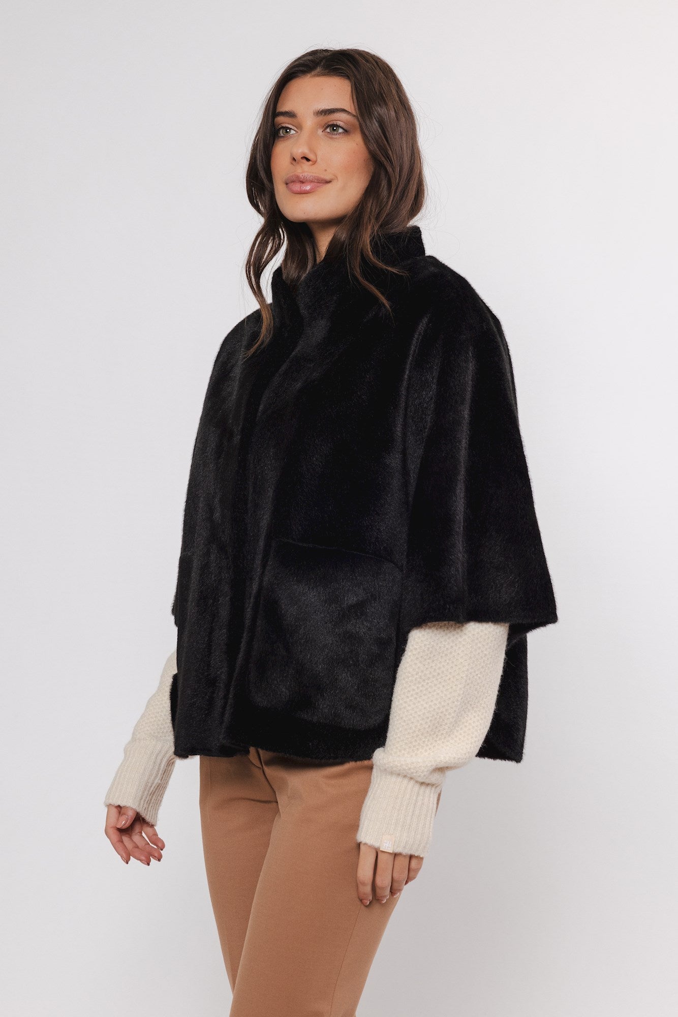 Cape Dewi Rino&Pelle faux fur - Black