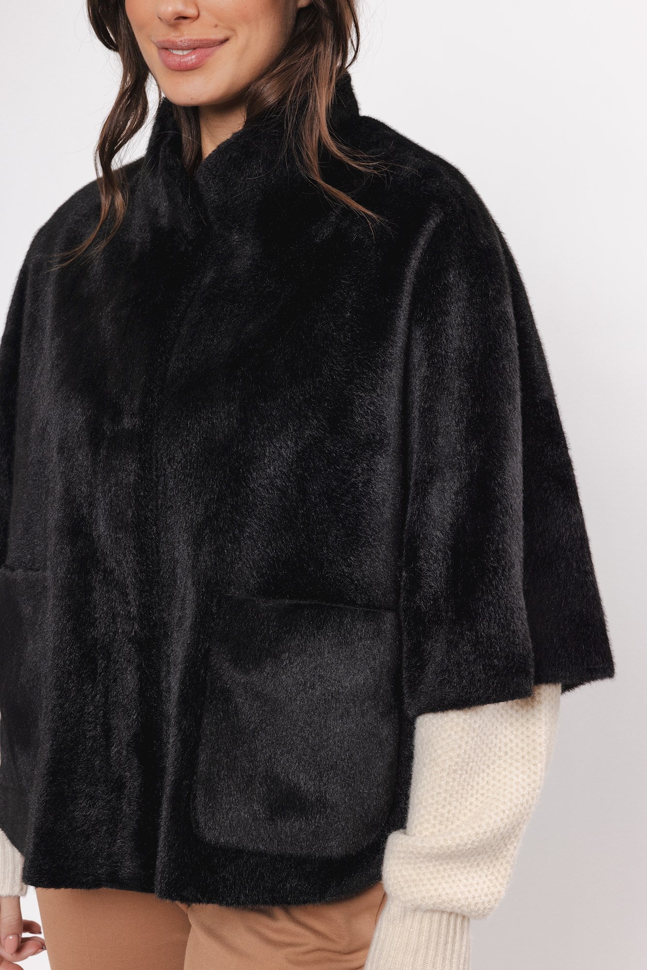 Cape Dewi Rino&Pelle faux fur - Black
