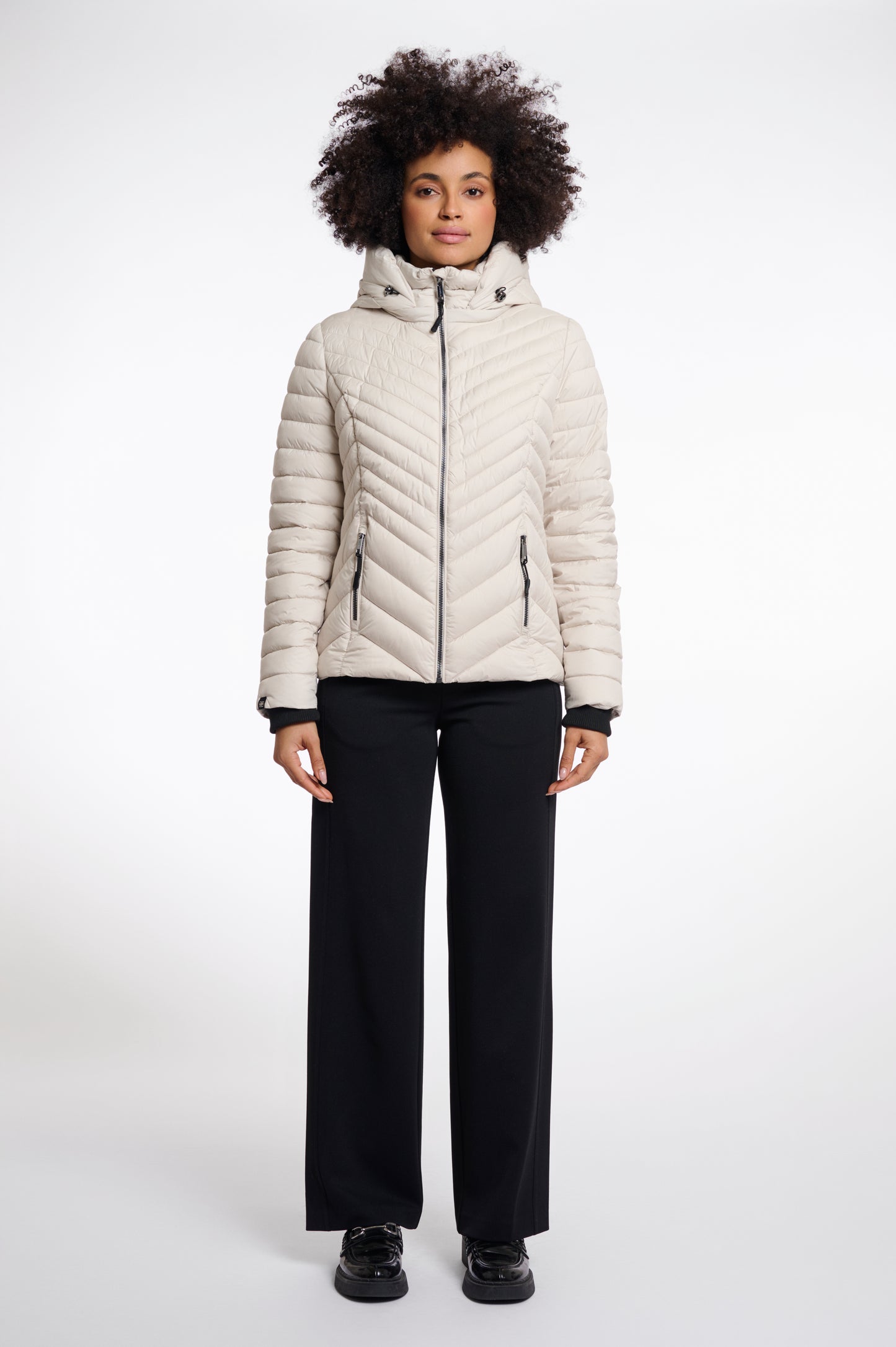Jas Rino&Pelle Erin padded jacket detachable hood - Birch