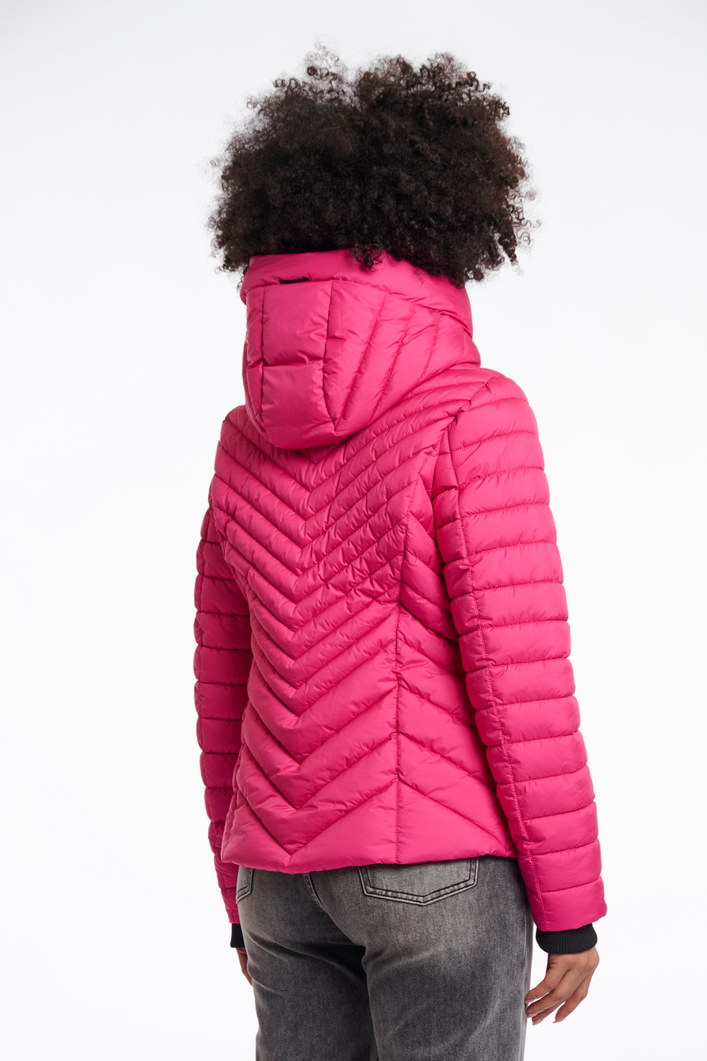 Jas Rino&Pelle Erin padded jacket detachable hood - Deep pink