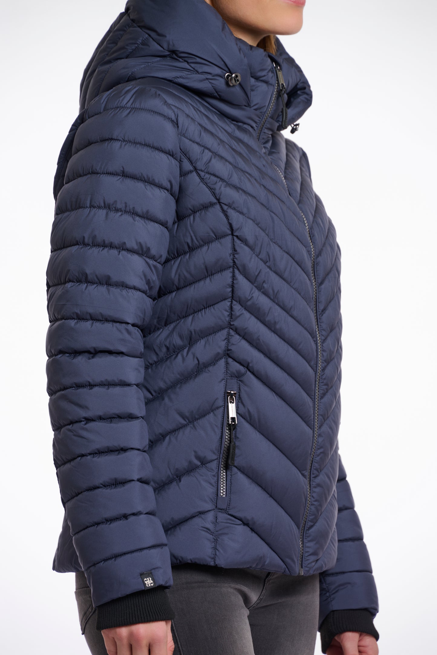 Jas Rino&Pelle Erin padded jacket detachable hood - Night grey