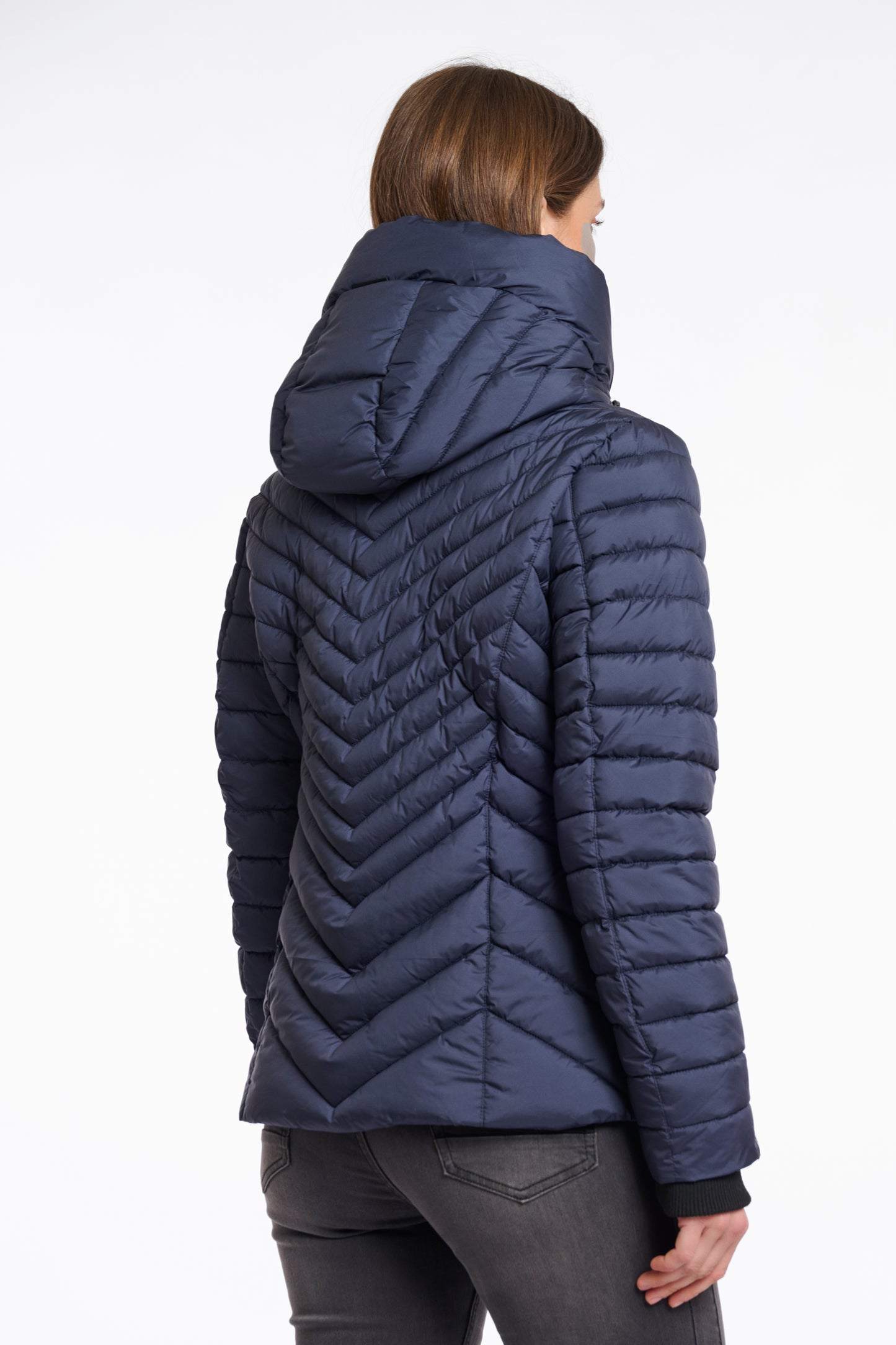 Jas Rino&Pelle Erin padded jacket detachable hood - Night grey