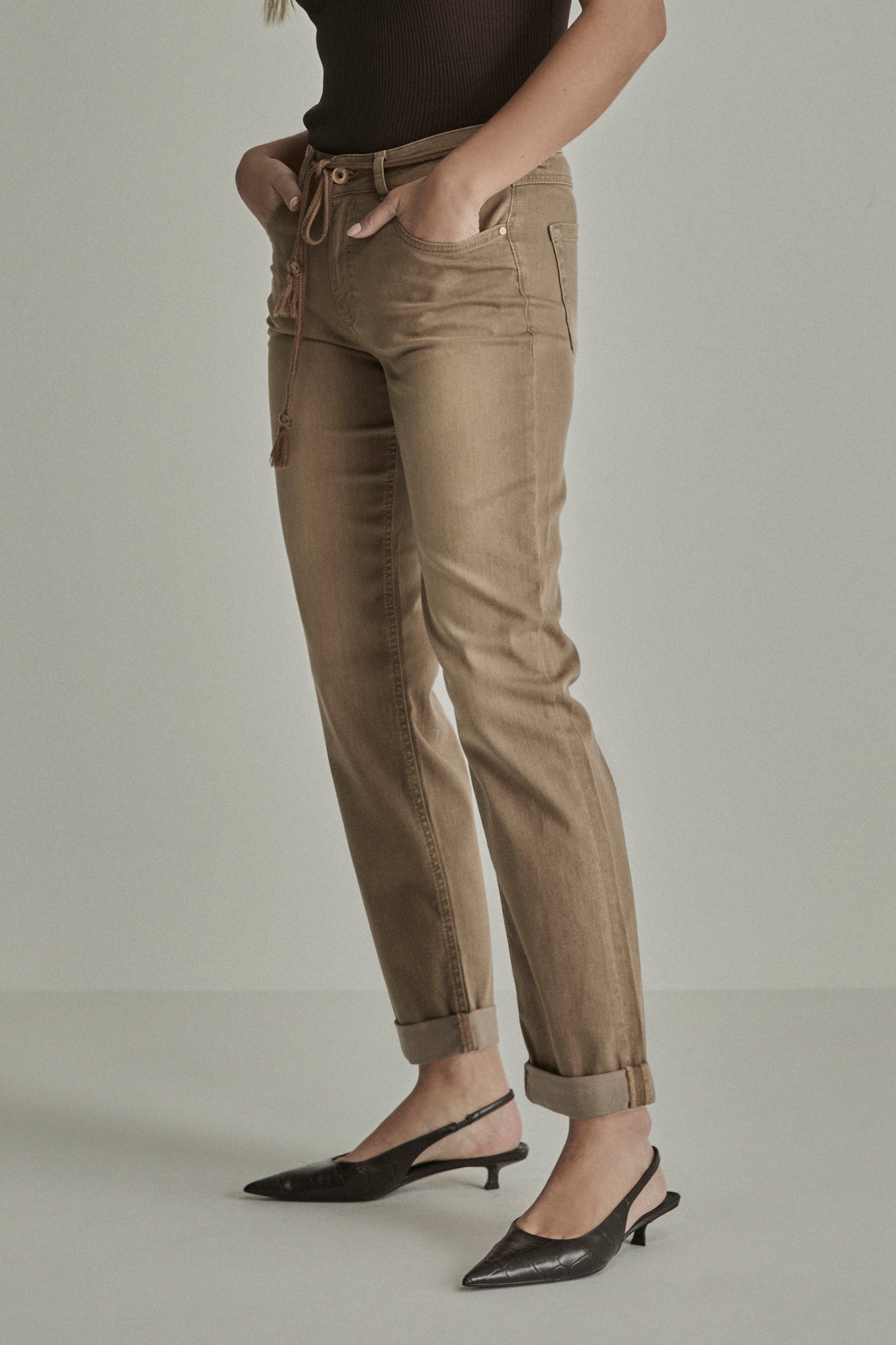 Broek Para Mi Bobby vintage denim - Camel