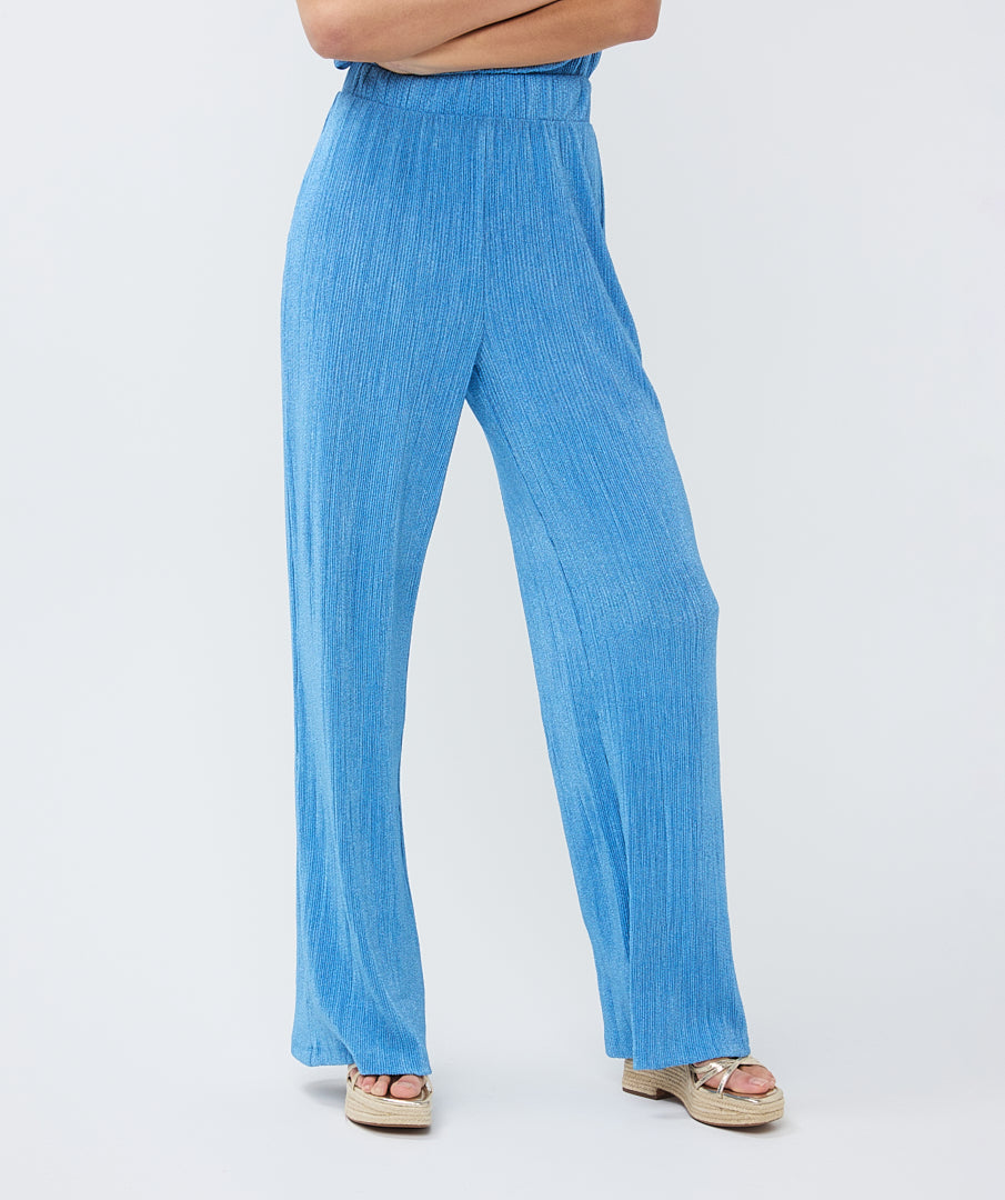 Broek Esqualo plisse glitter - Light blue