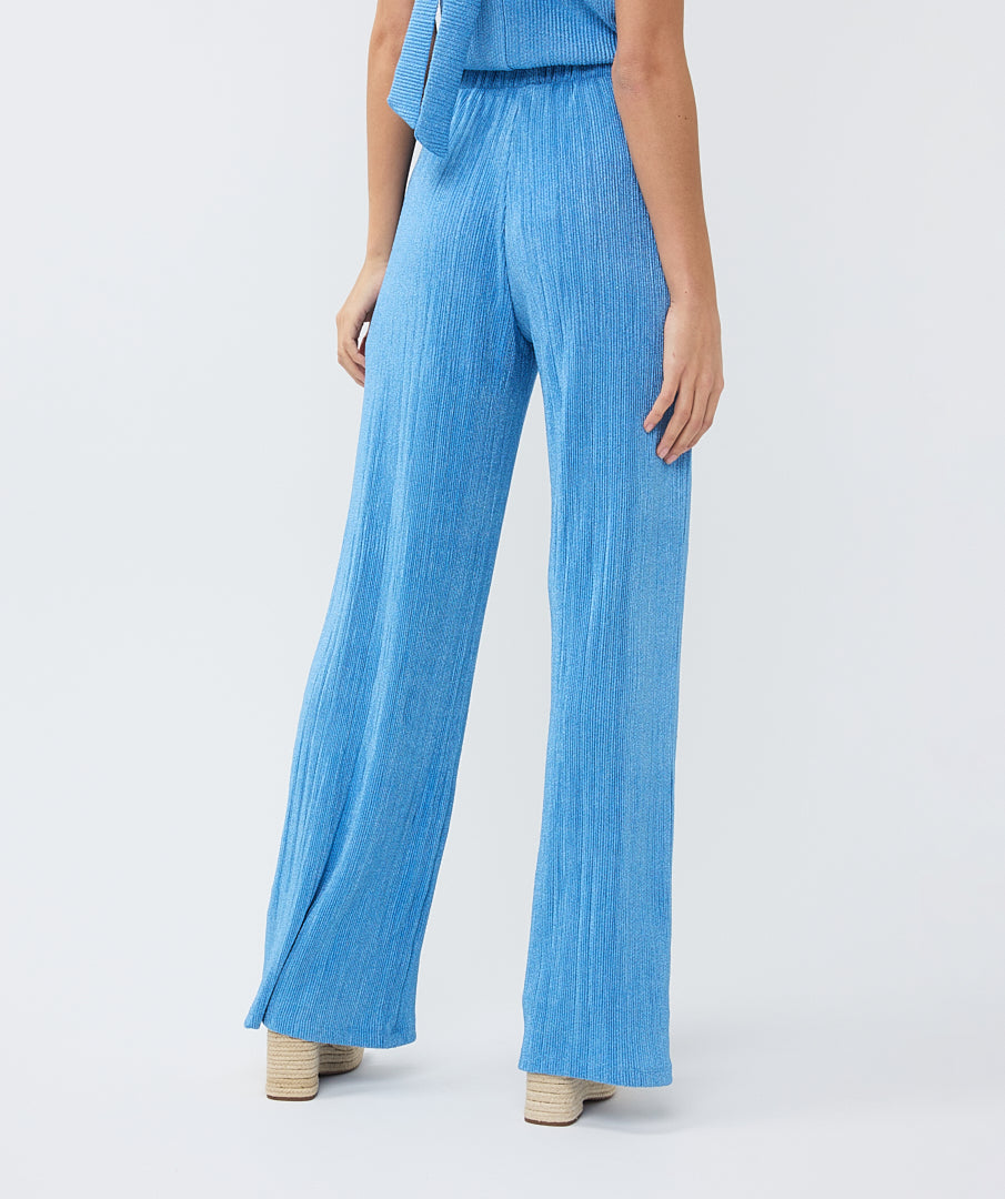 Broek Esqualo plisse glitter - Light blue