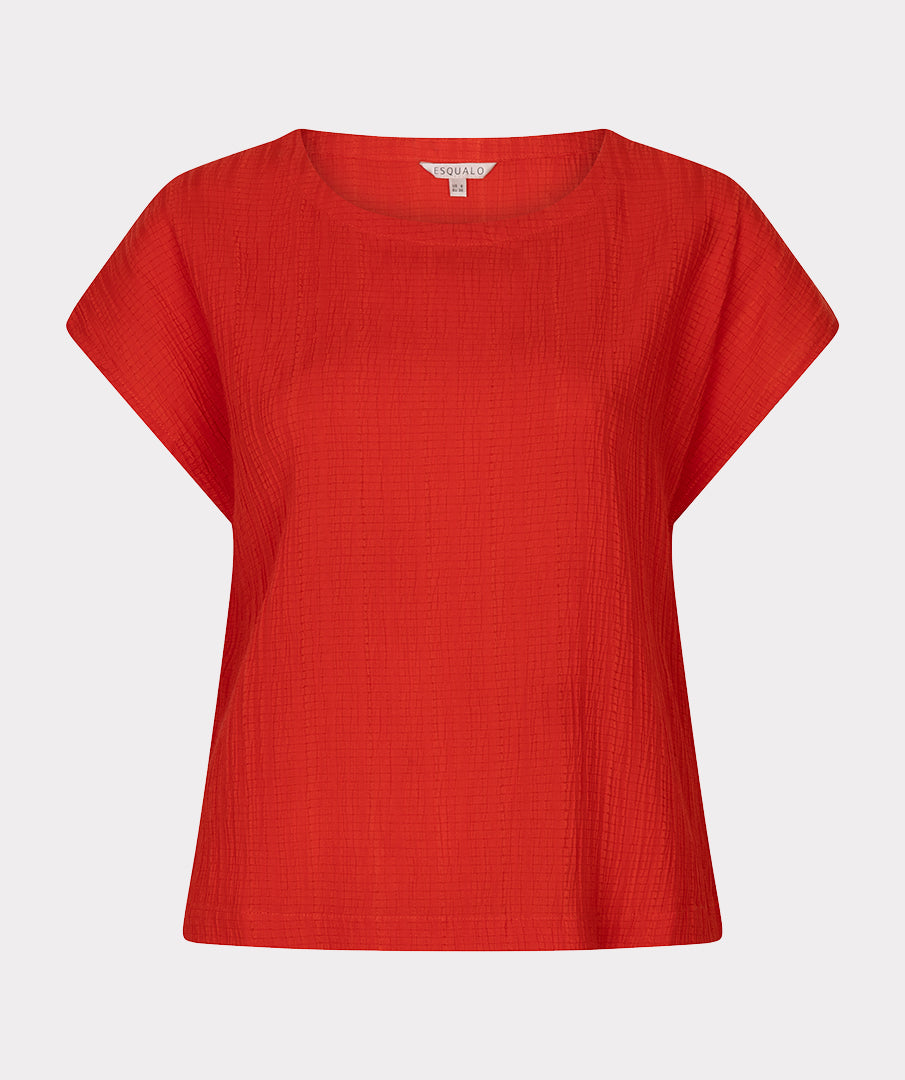 Top Esqualo fancy crinkle - Red
