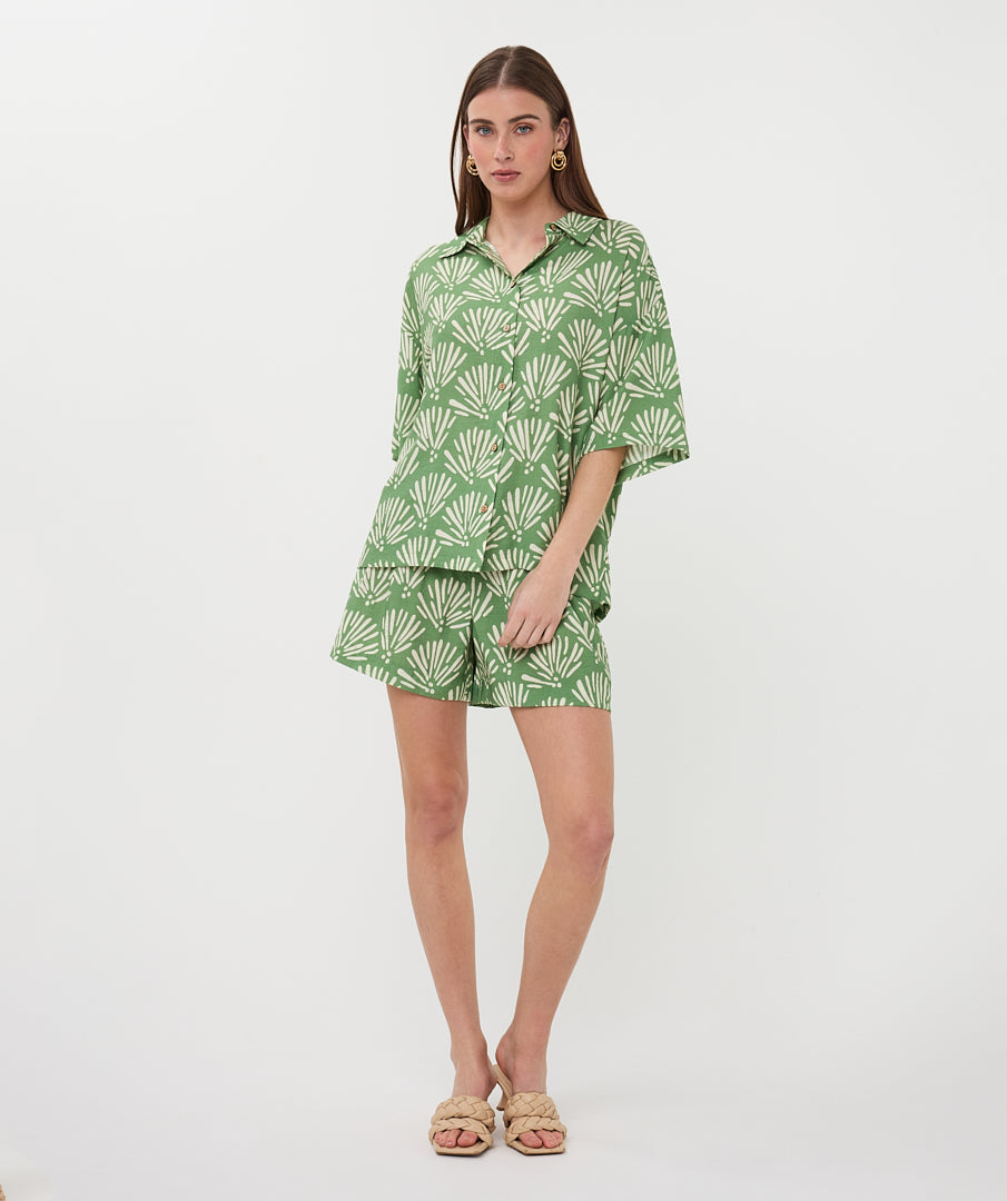 Blouse Esqualo Tropical print - Jungle green