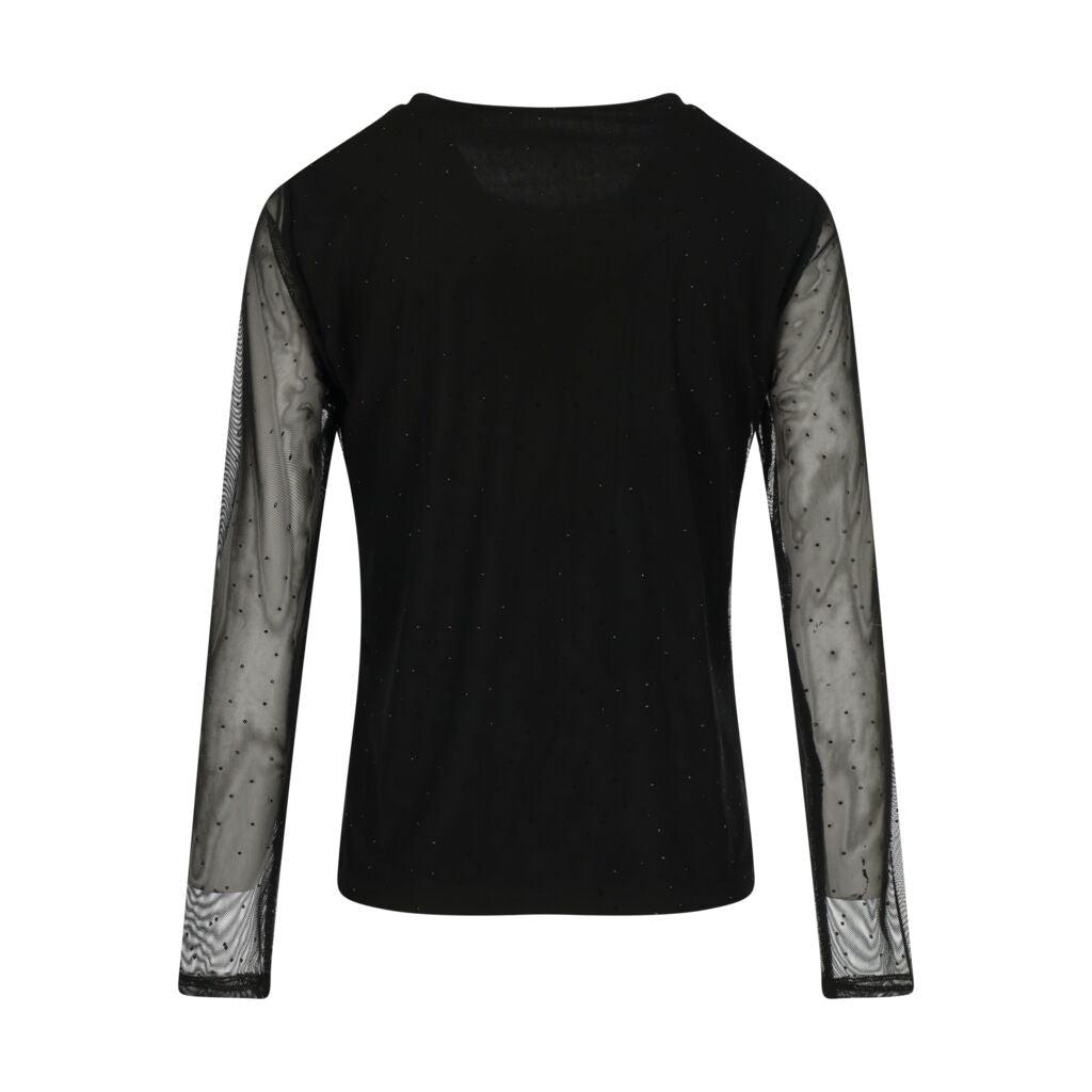 Blouse Mexx emeblished mesh top - Black