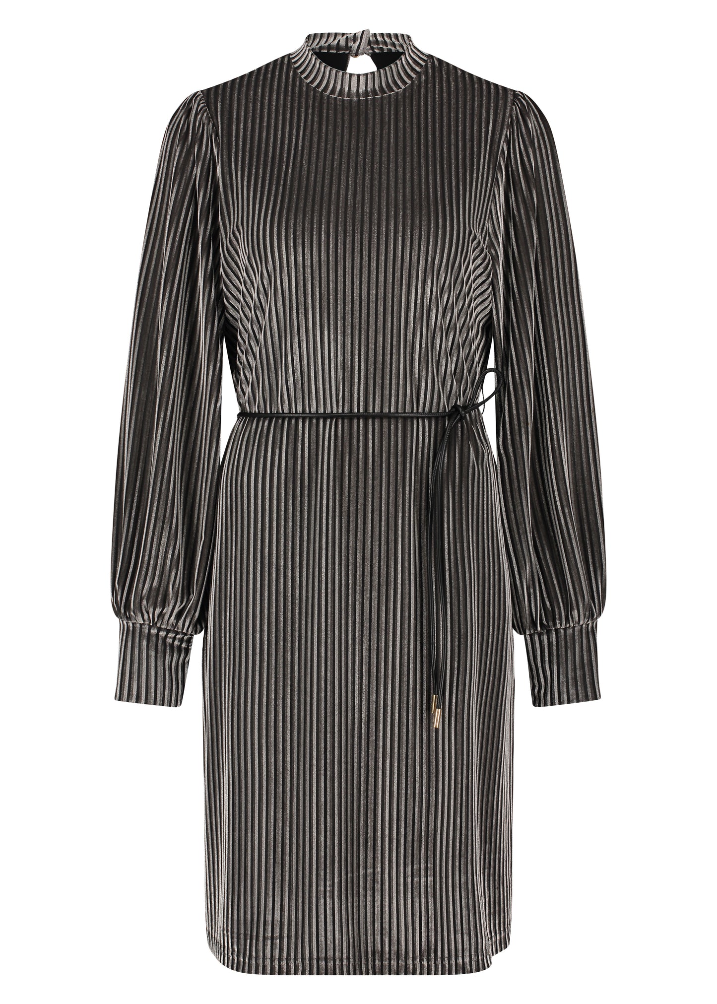 Jurk Tramontana velvet stripes - Grey
