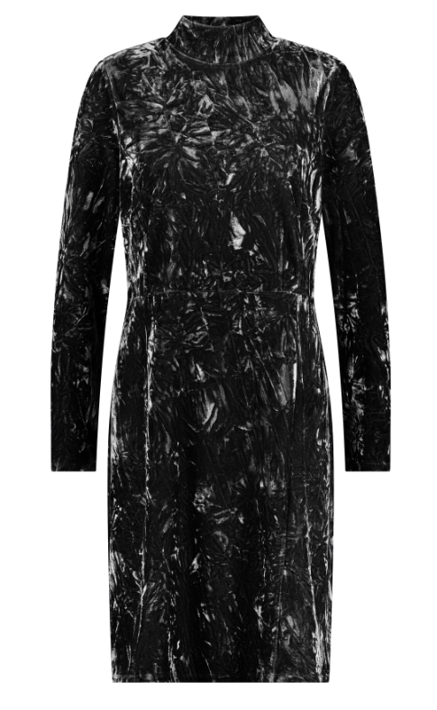 Dress crushed velvet Tramontana - Black