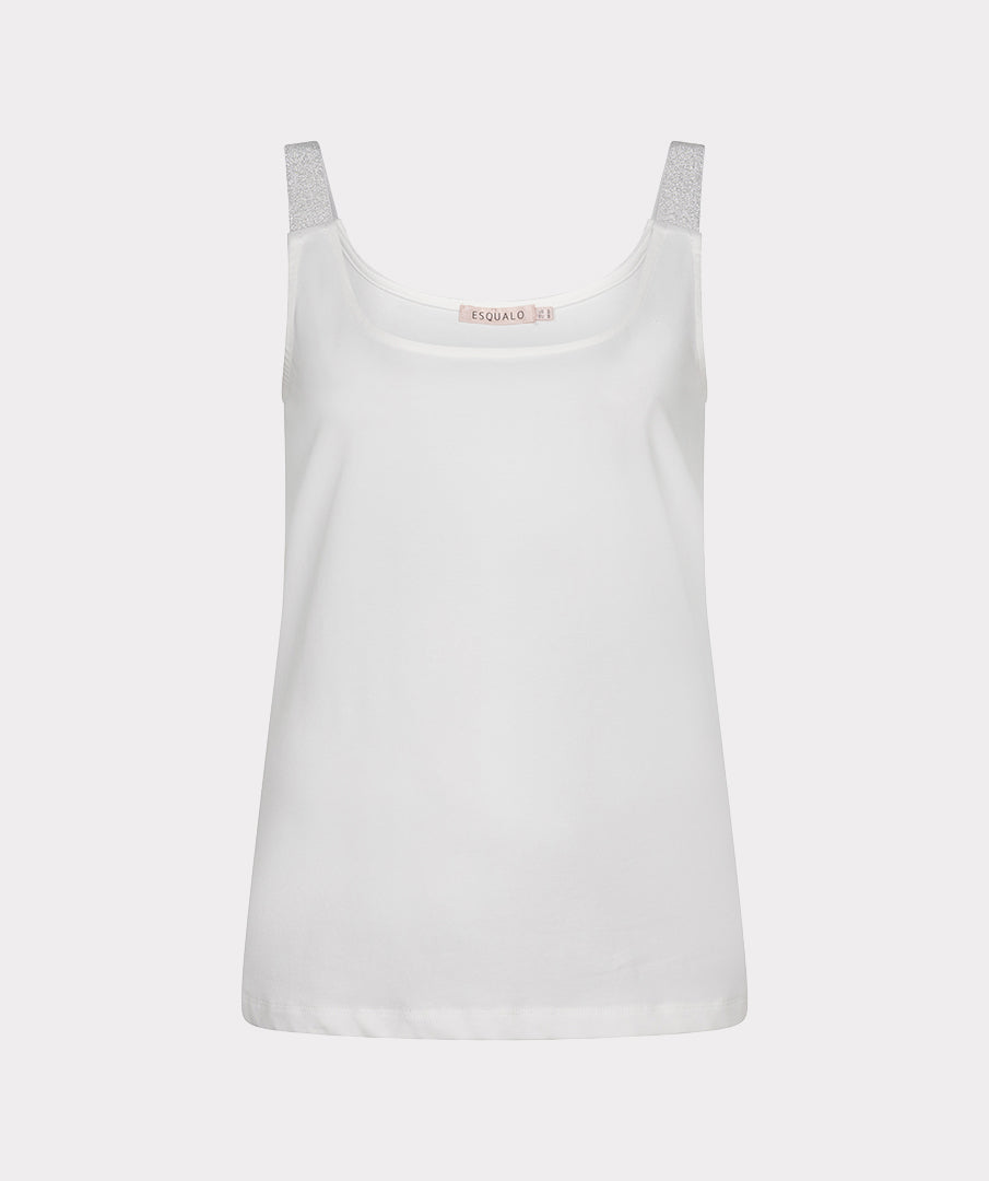 Top Esqualo singlet lurex straps - Off white