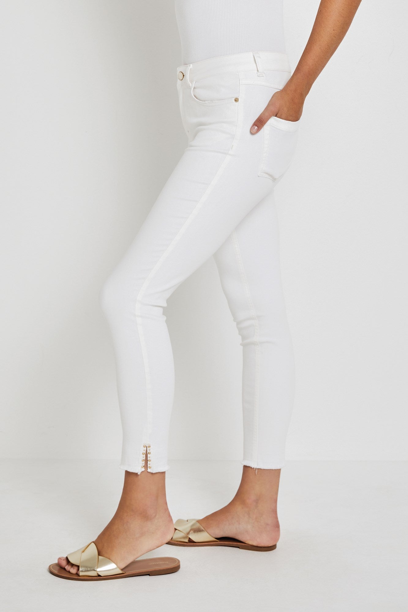 Broek Para Mi Sanne color denim - White