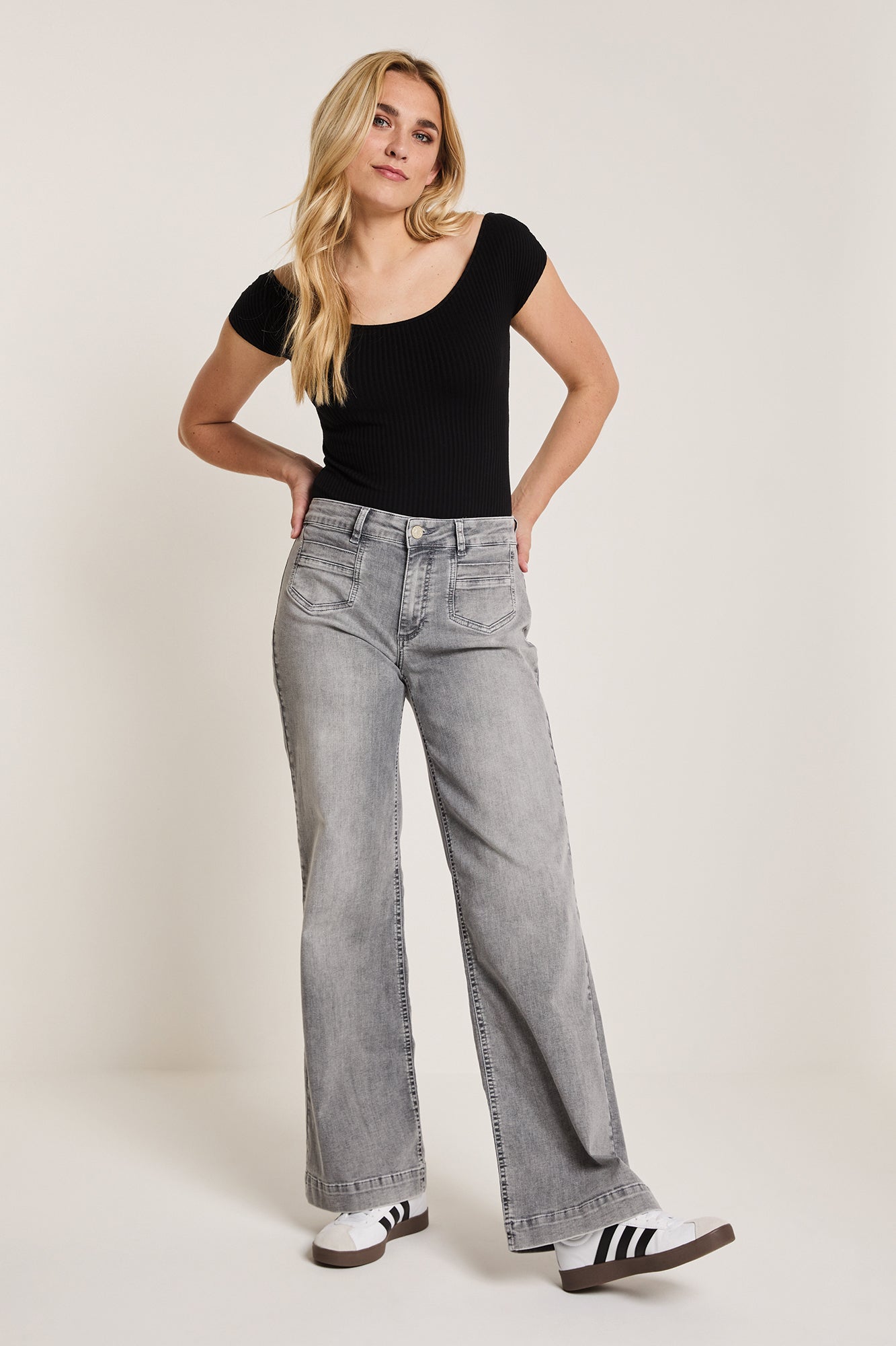 Jeans Para Mi Mira pcket daily denims light grey denim L32