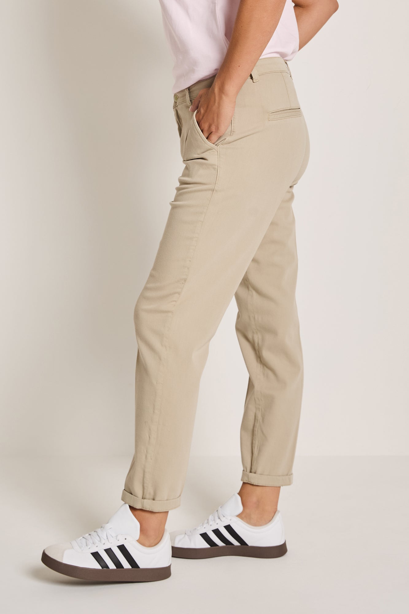 Broek Para Mi Cindy superstretch cotton - Light olive