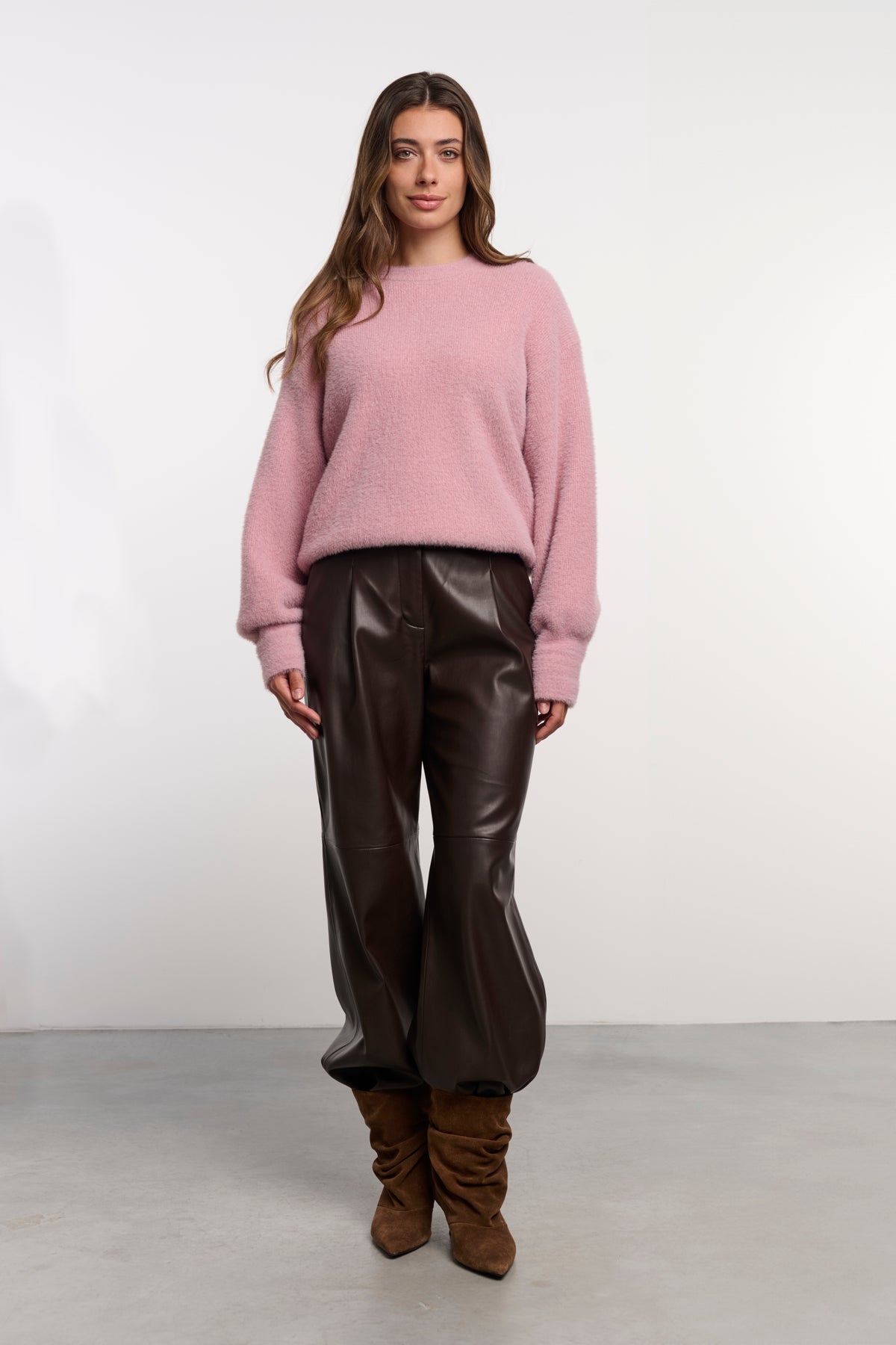 Trui Rino&Pelle round neck sweater - Dusty pink