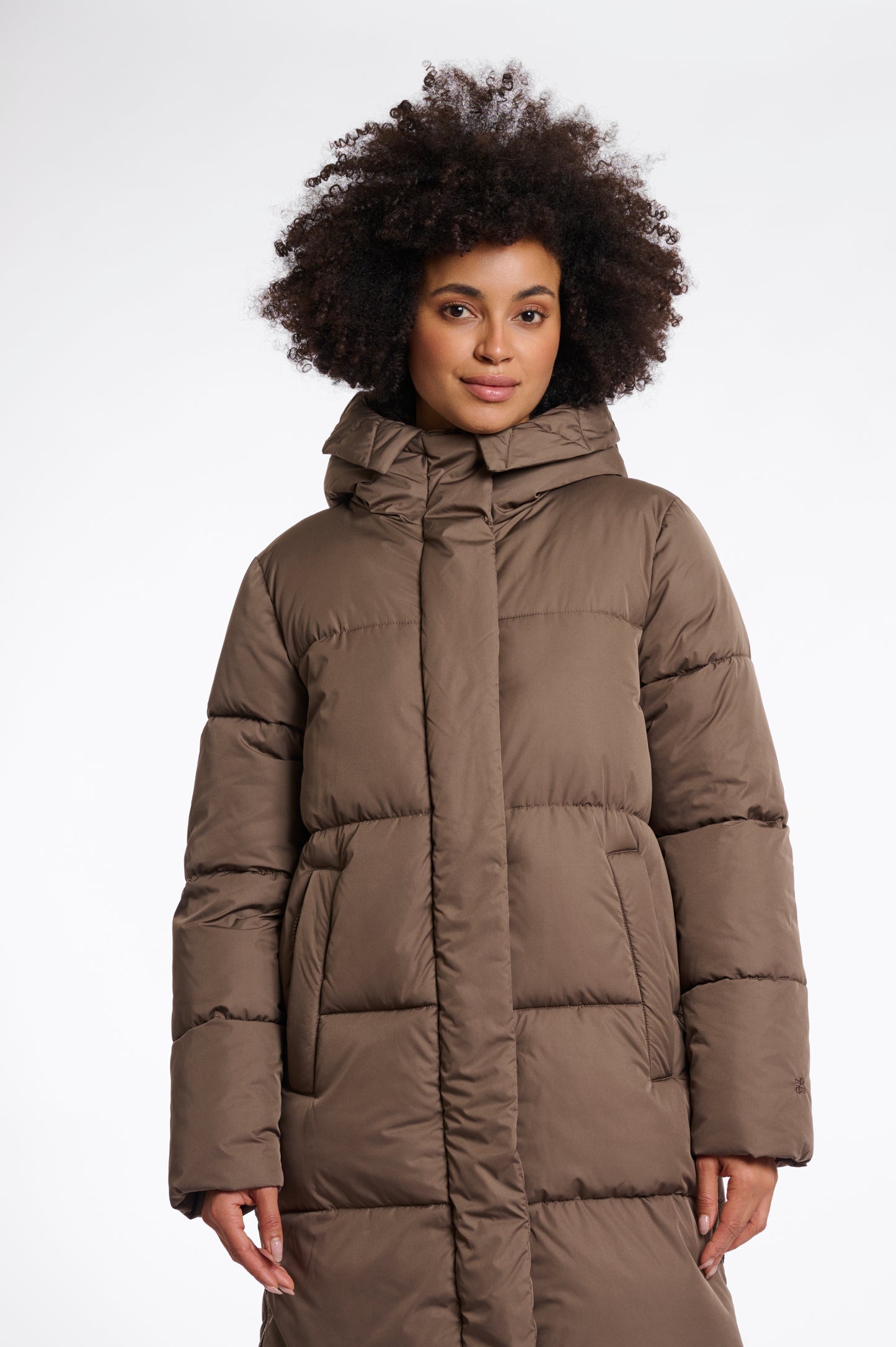 Jas Rino&Pelle Tessa long hooded padded coat - Toffee