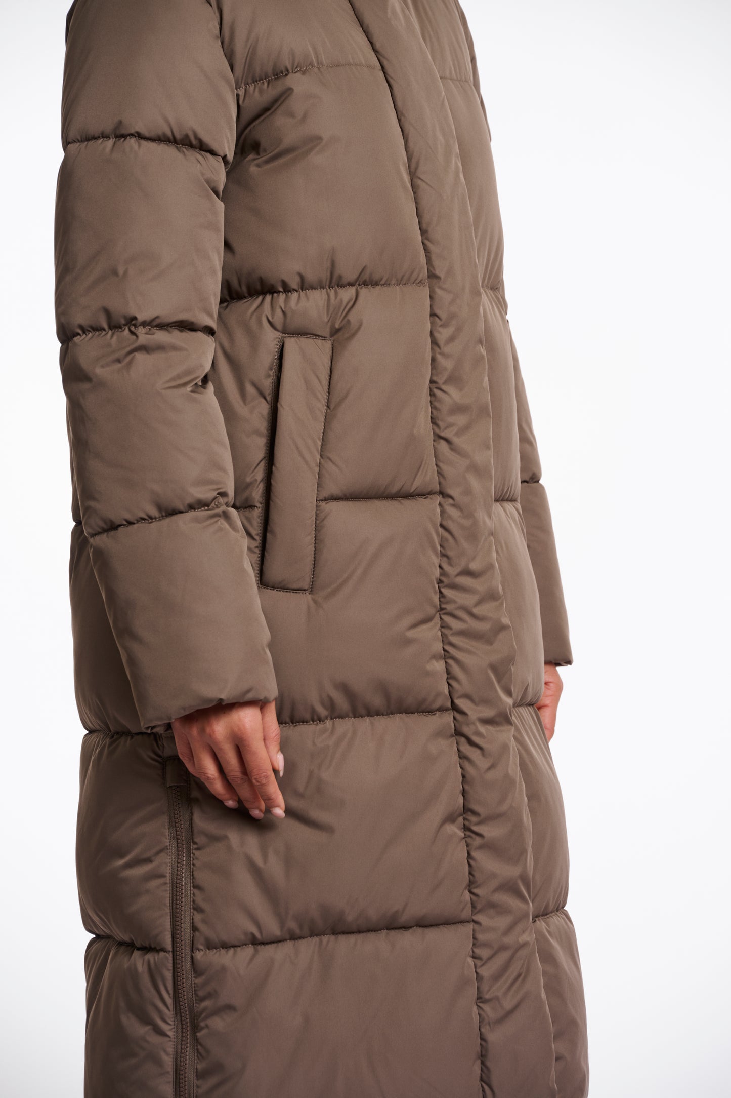 Jas Rino&Pelle Tessa long hooded padded coat - Toffee