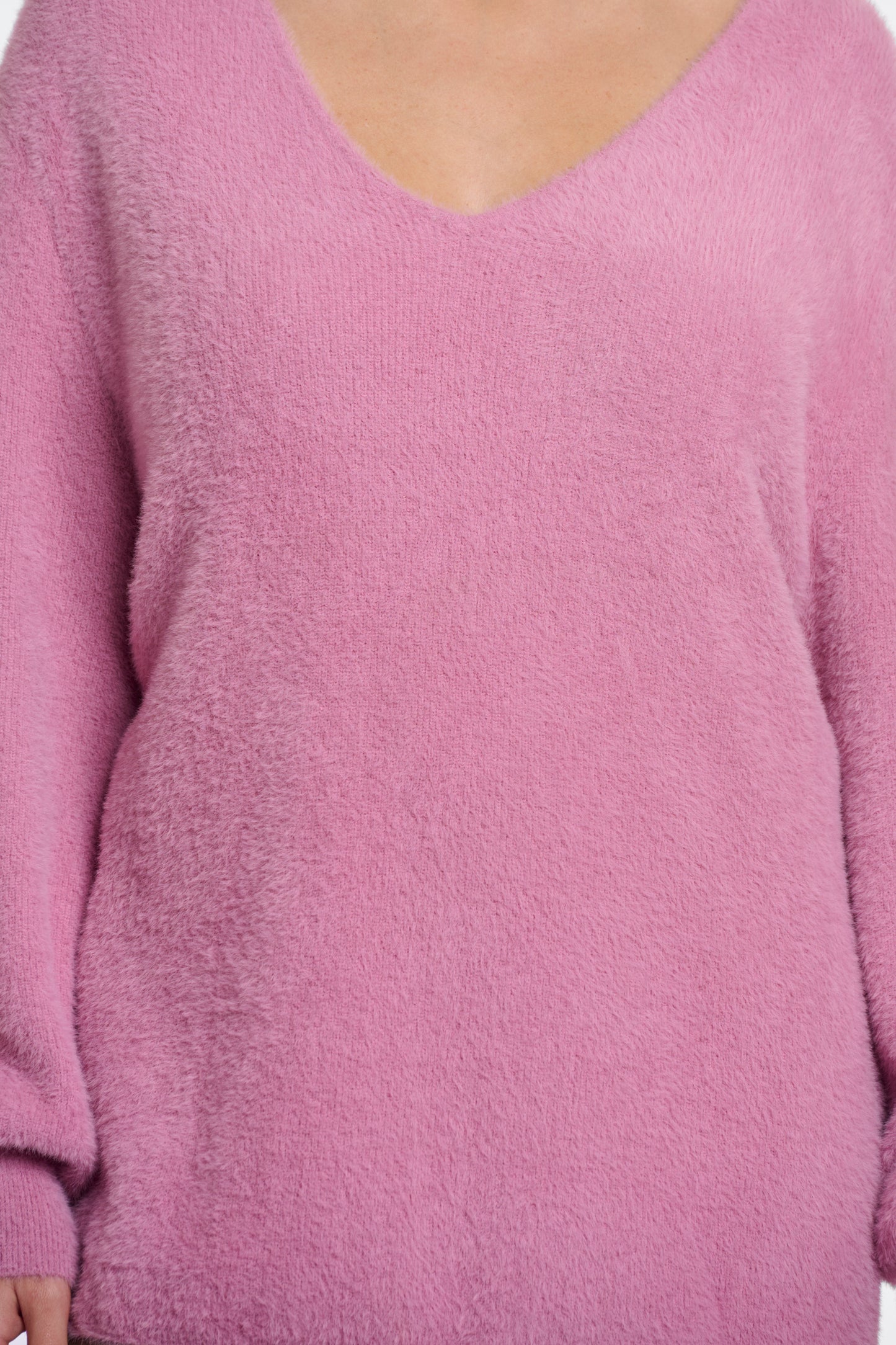 Trui Rino&Pelle Verena knitted V-neck sweater - Mauve pink