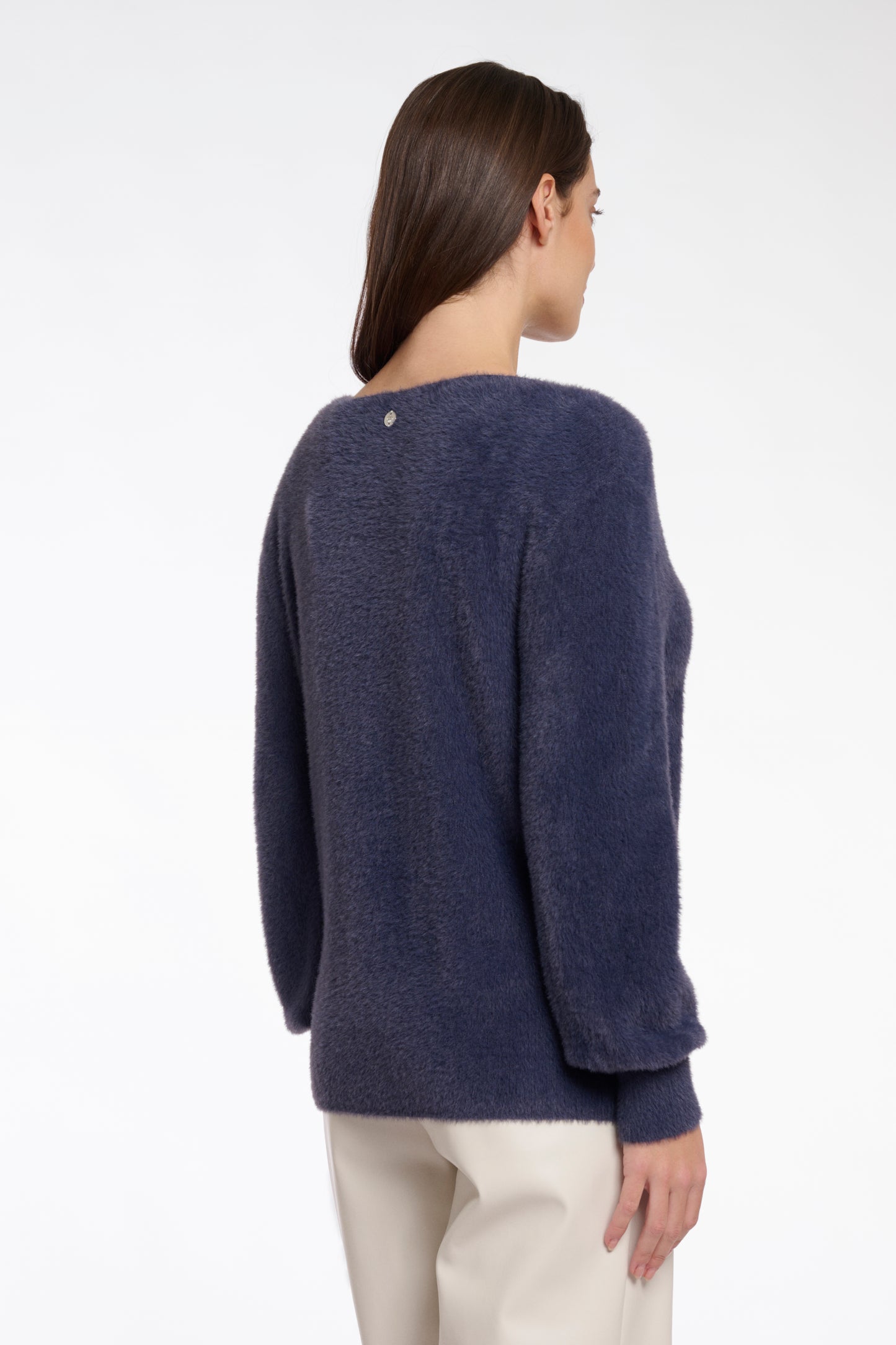 Trui Rino&Pelle Verena knitted V-neck sweater - Night grey