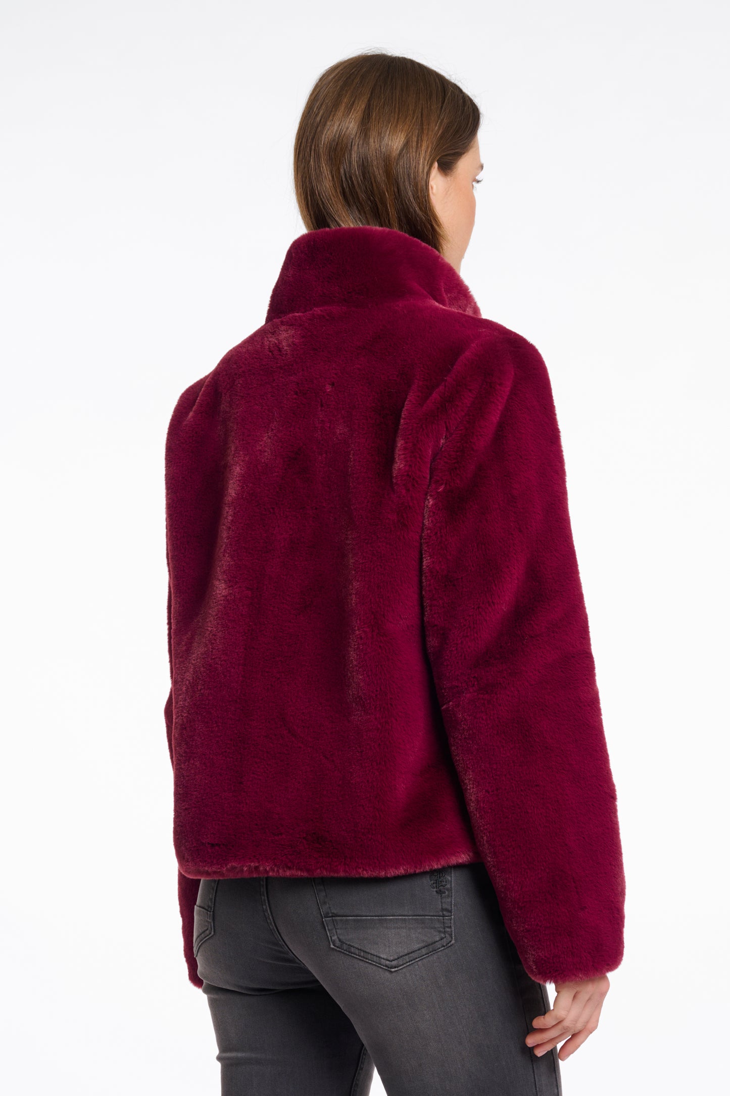 Jas Rino&Pelle Vie single breasted fake fur - Sugar plum