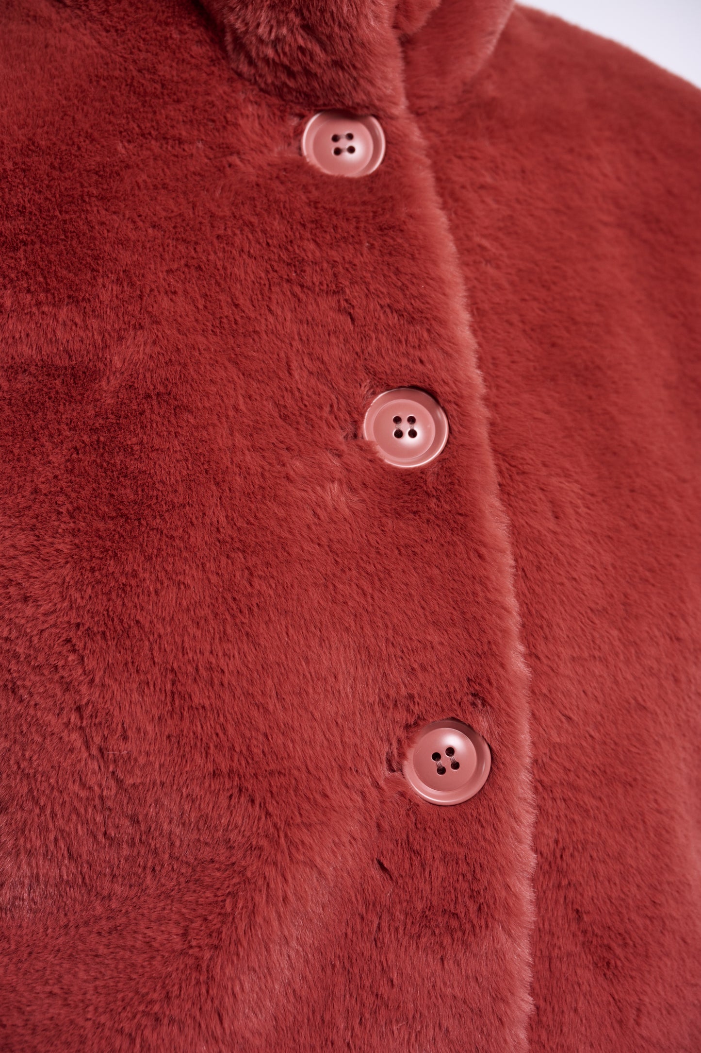 Jas Rino&Pelle Single breasted faux fur jacket Antique rouge