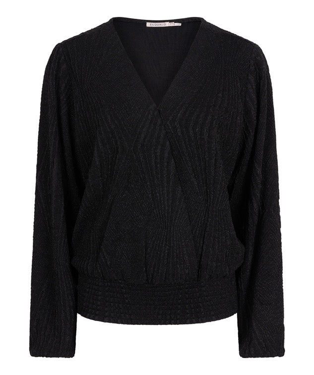 Blouse Esqualo jacquard SJ - Black