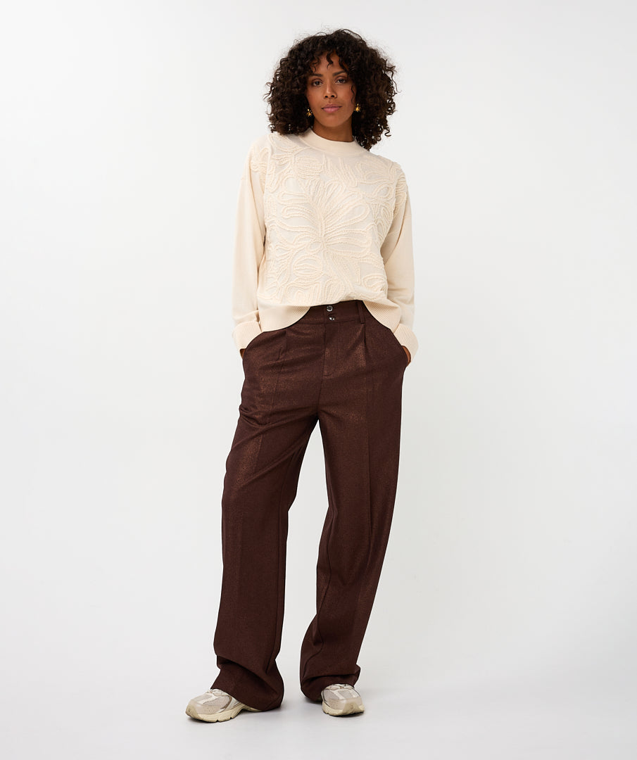 Trui Esqualo embroidery - Natural