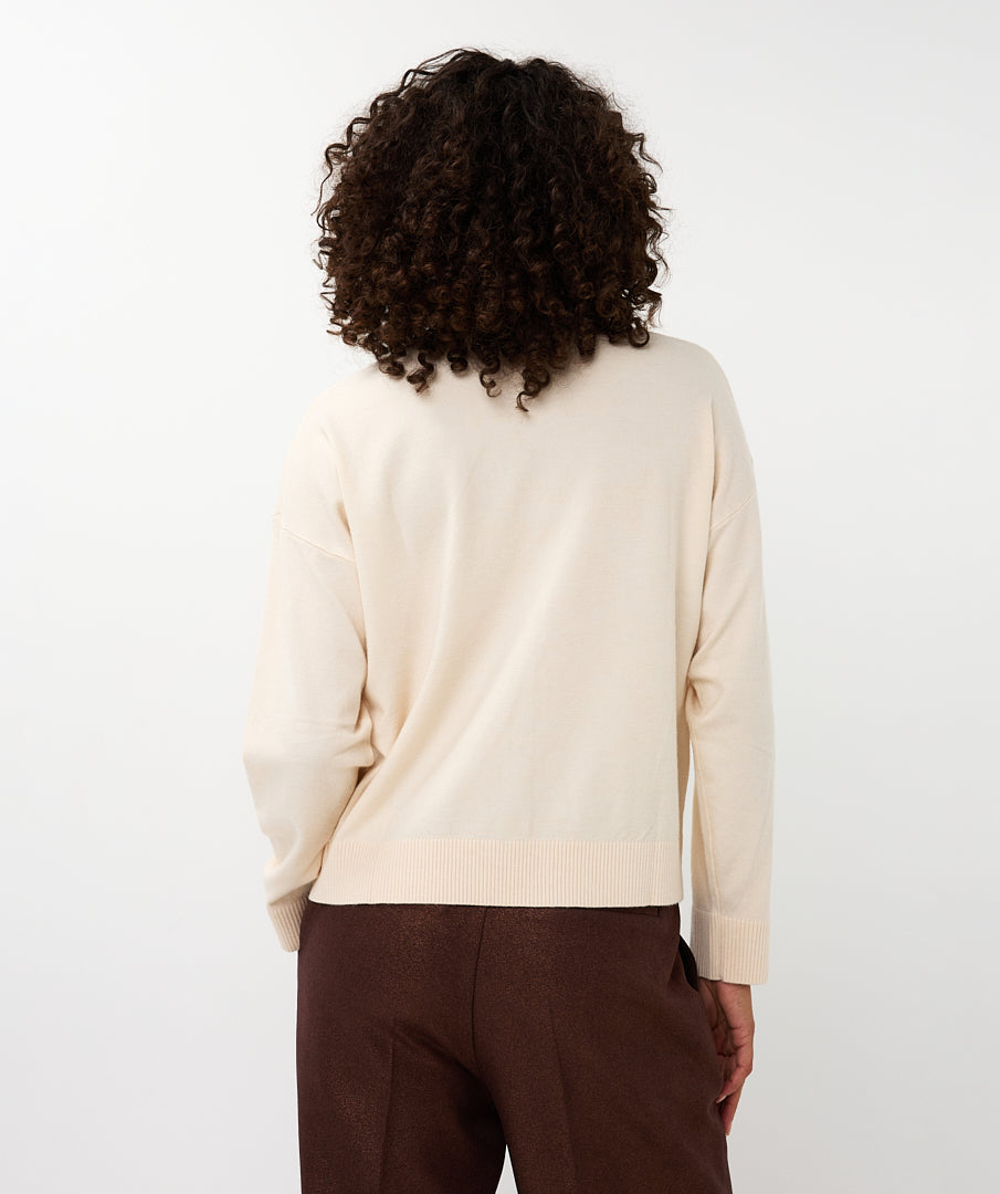Trui Esqualo embroidery - Natural